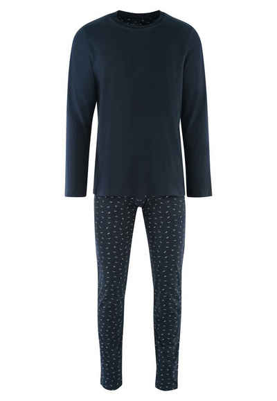 seidensticker Pyjama Basic (Set, 2 tlg) Schlafanzug lang - Baumwolle - Baumwolle -