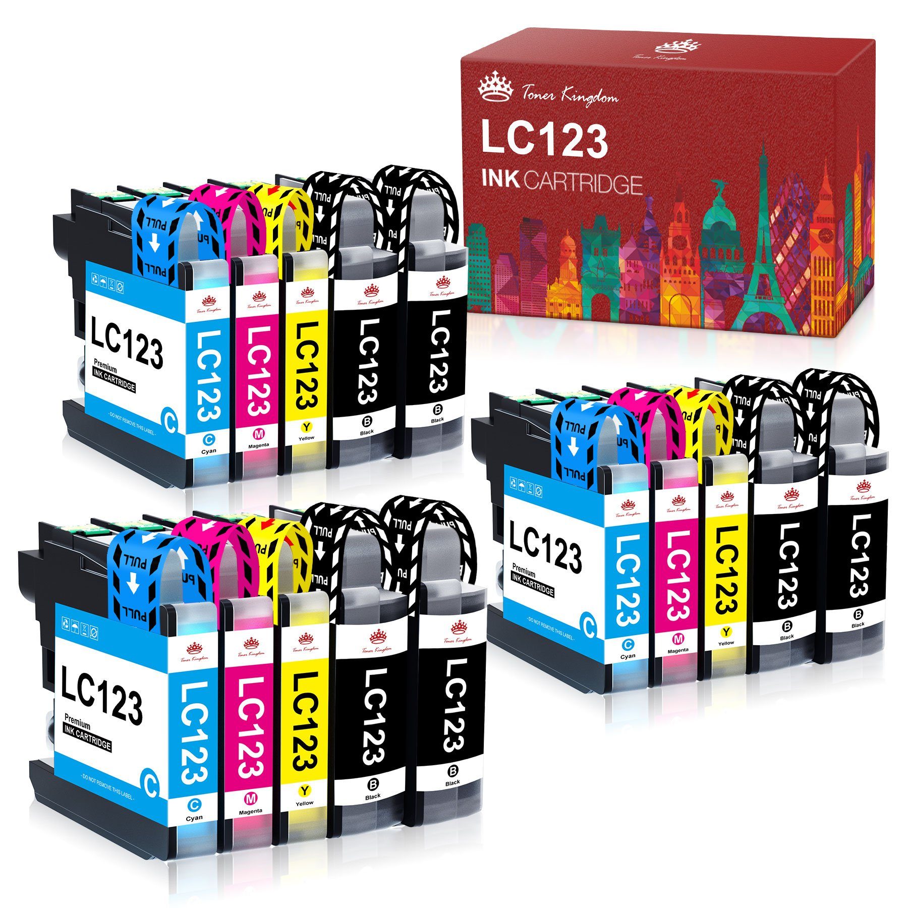 Toner Kingdom LC123 LC123XL Für Brother DCP-J4110DW MFC-J470DW Tintenpatrone (0-tlg)