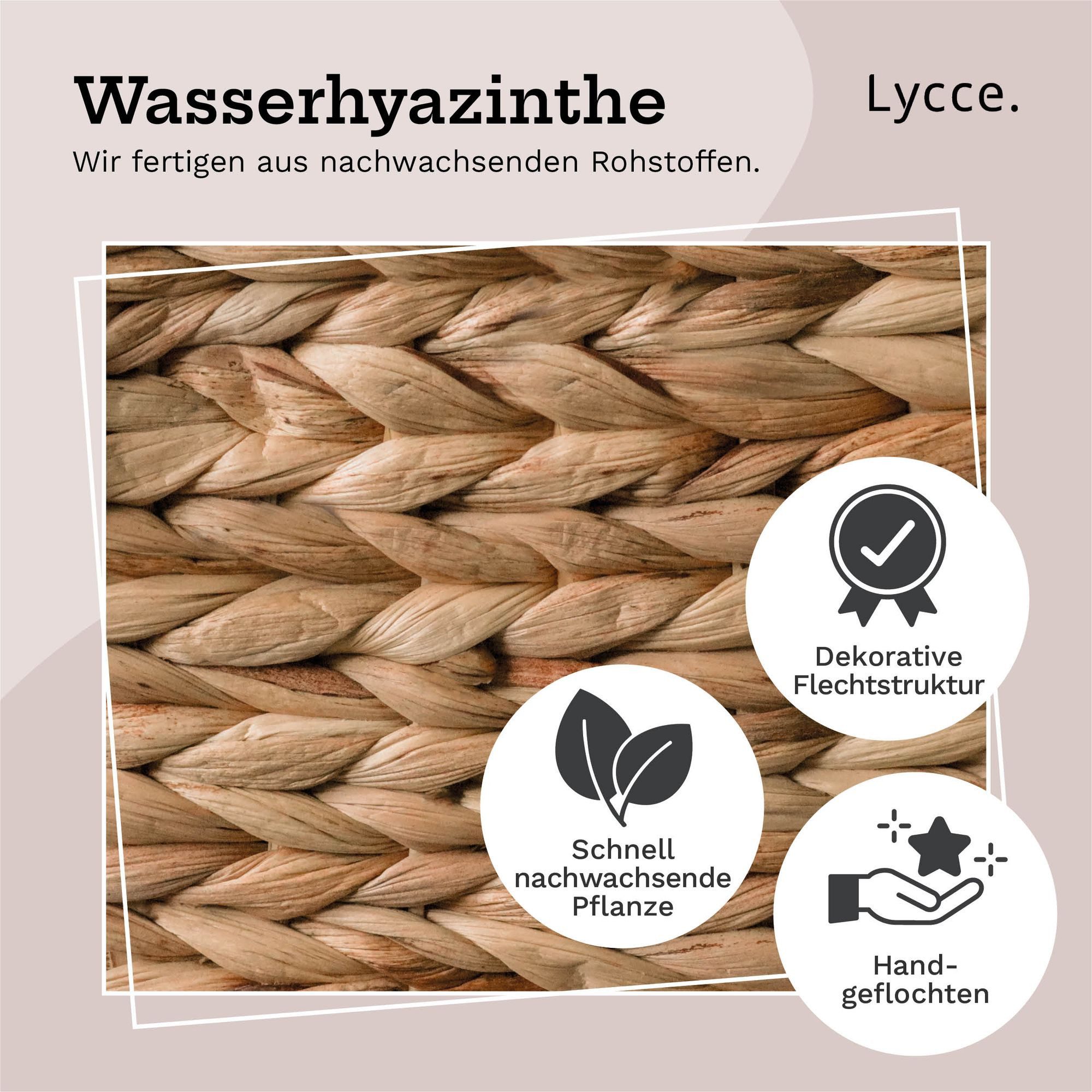 Lycce Wandregal Wandregal Badezimmer Regal geflochten aus Wasserhyazinthe, 2-tlg. – Bild 4 von 5