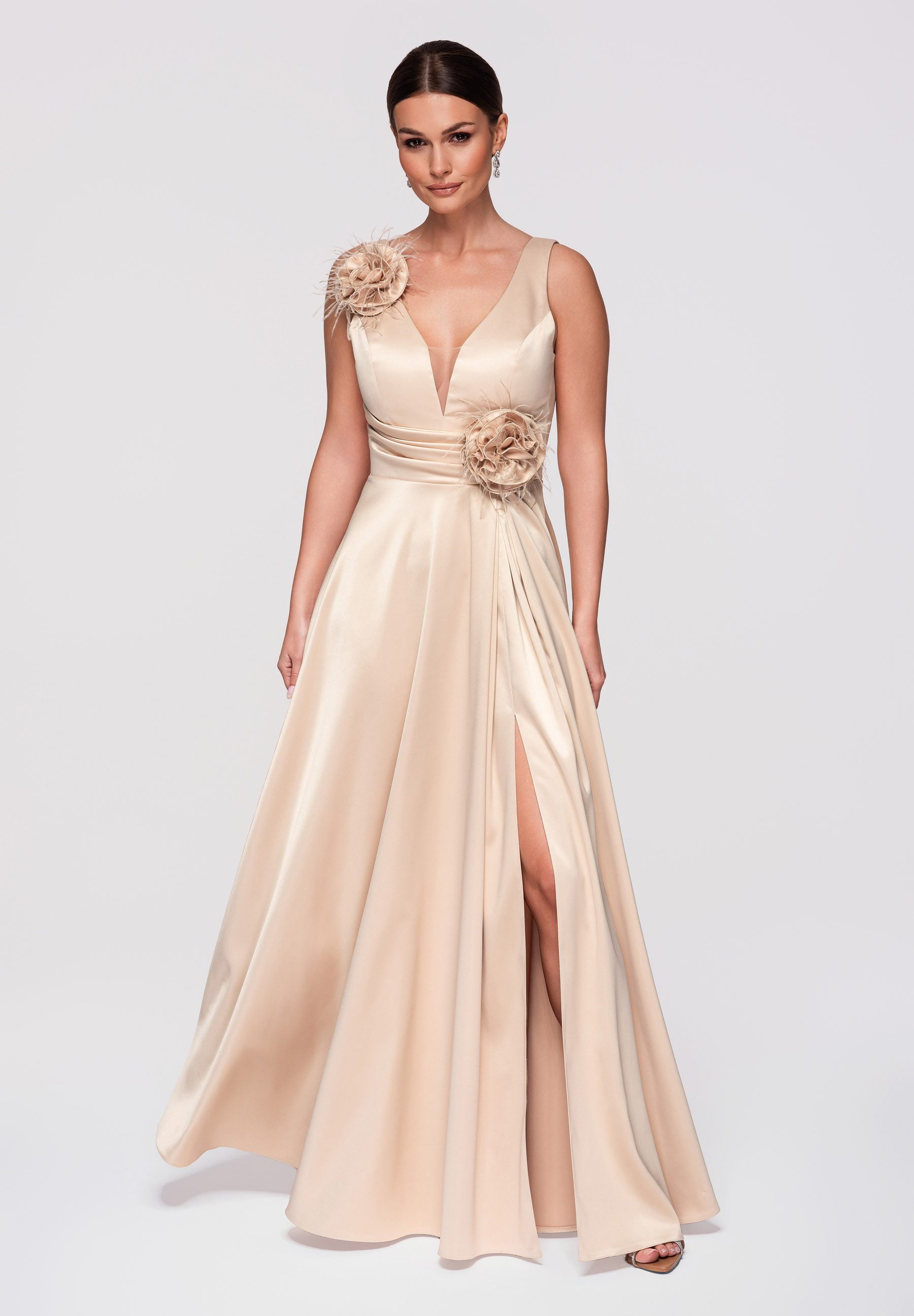 OMBRE Abendkleid Maxi Abend- / Ballkleid mit ausgestelltem Rock