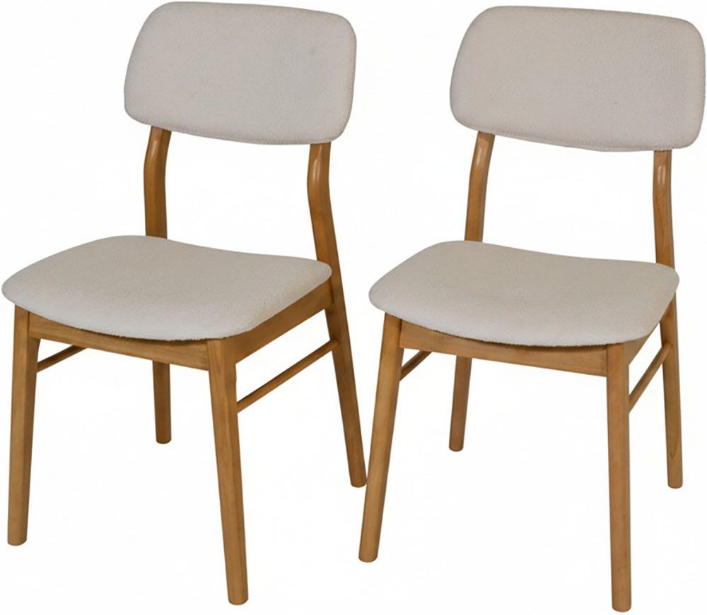 Jahnke Esszimmerstuhl JOY SIT DUO (Set), Esszimmerstuhl (2er Set), Massivholz, Boucle-Stoff,bis 110kg belastbar