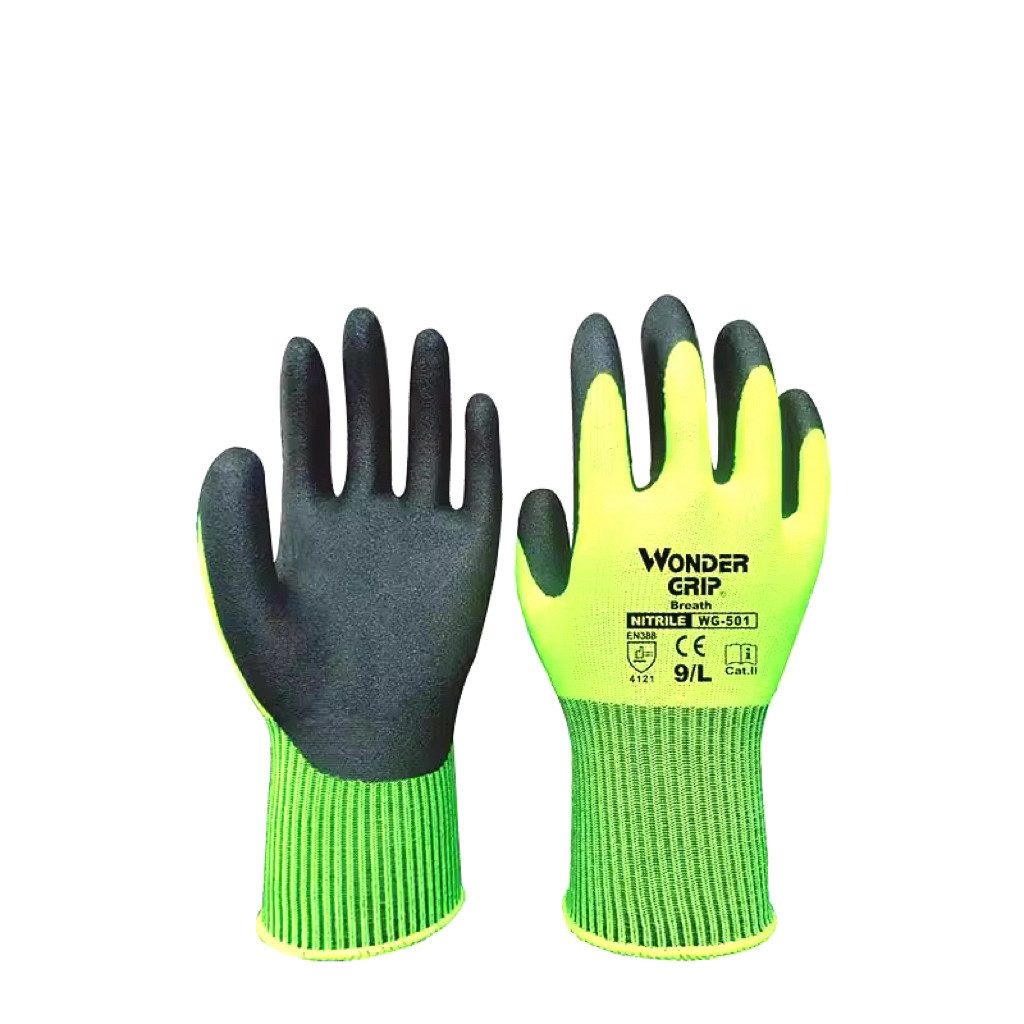 Wonder Grip Arbeitshandschuhe 3 Paar Gartenhandschuhe Nitril Damen/Herren Schnittschutz atmungsaktiv