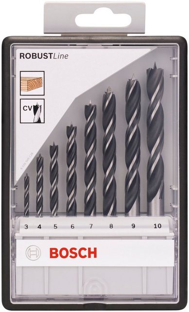 Bosch Professional Holzbohrer »Robust Line«, (Set, 8-tlg), Durchmesser 3, 4, 5, 6, 7, 8, 9, 10 mm
