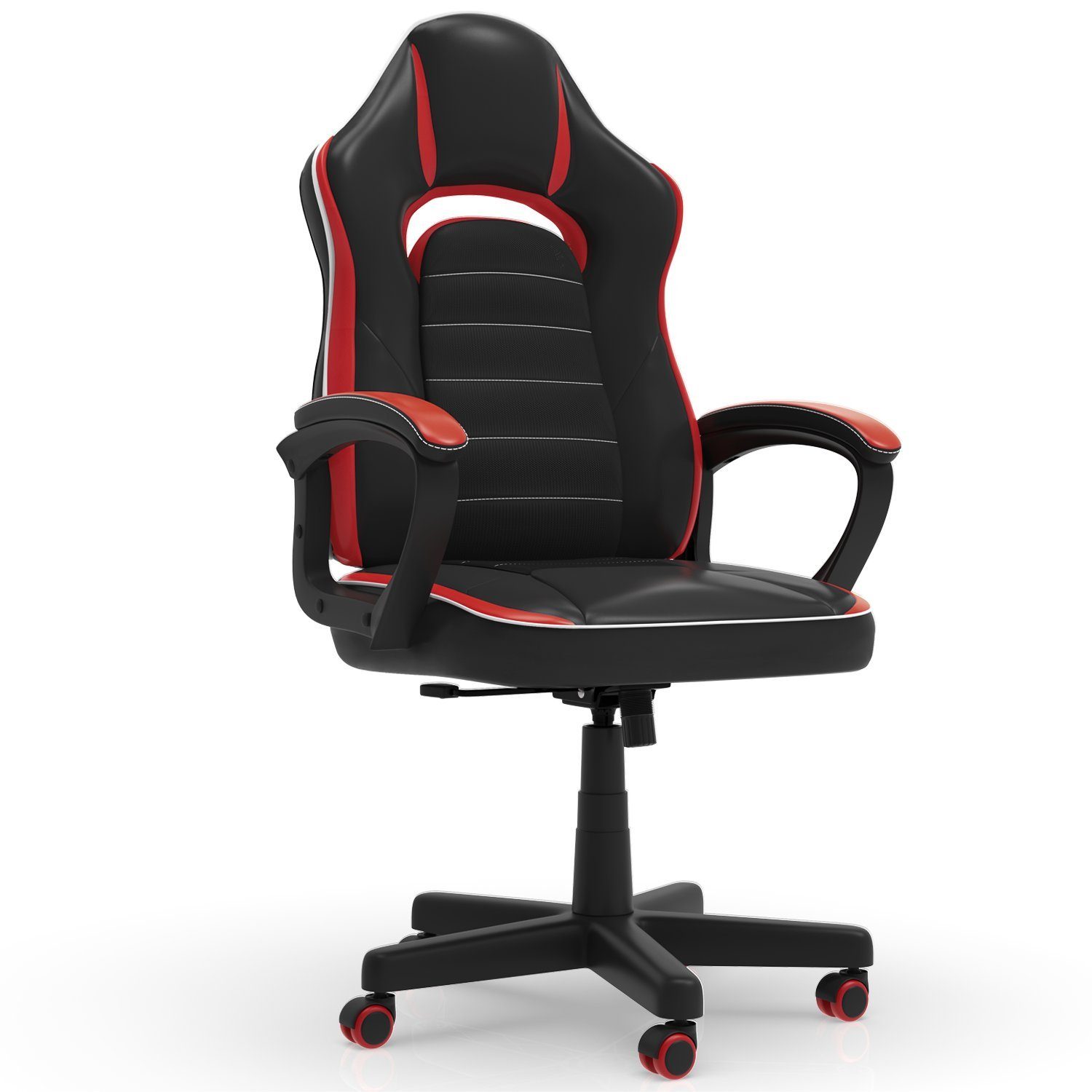 Rot 120kg gepolsterter Gaming-Stuhl, Sitz, ergonomischer Gaming-Stuhl HOMALL Bürostuhl,