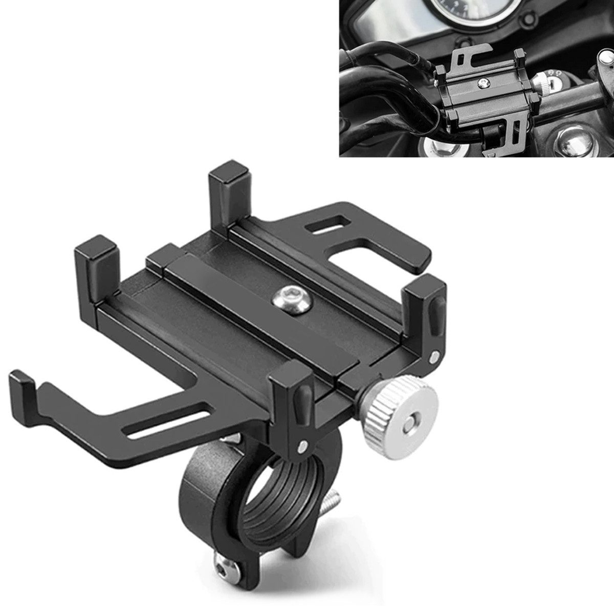 Smartphone-Halterung Motorrad Smartphonehalter PH1 für Lenker Handyhalter Aluminium Halter