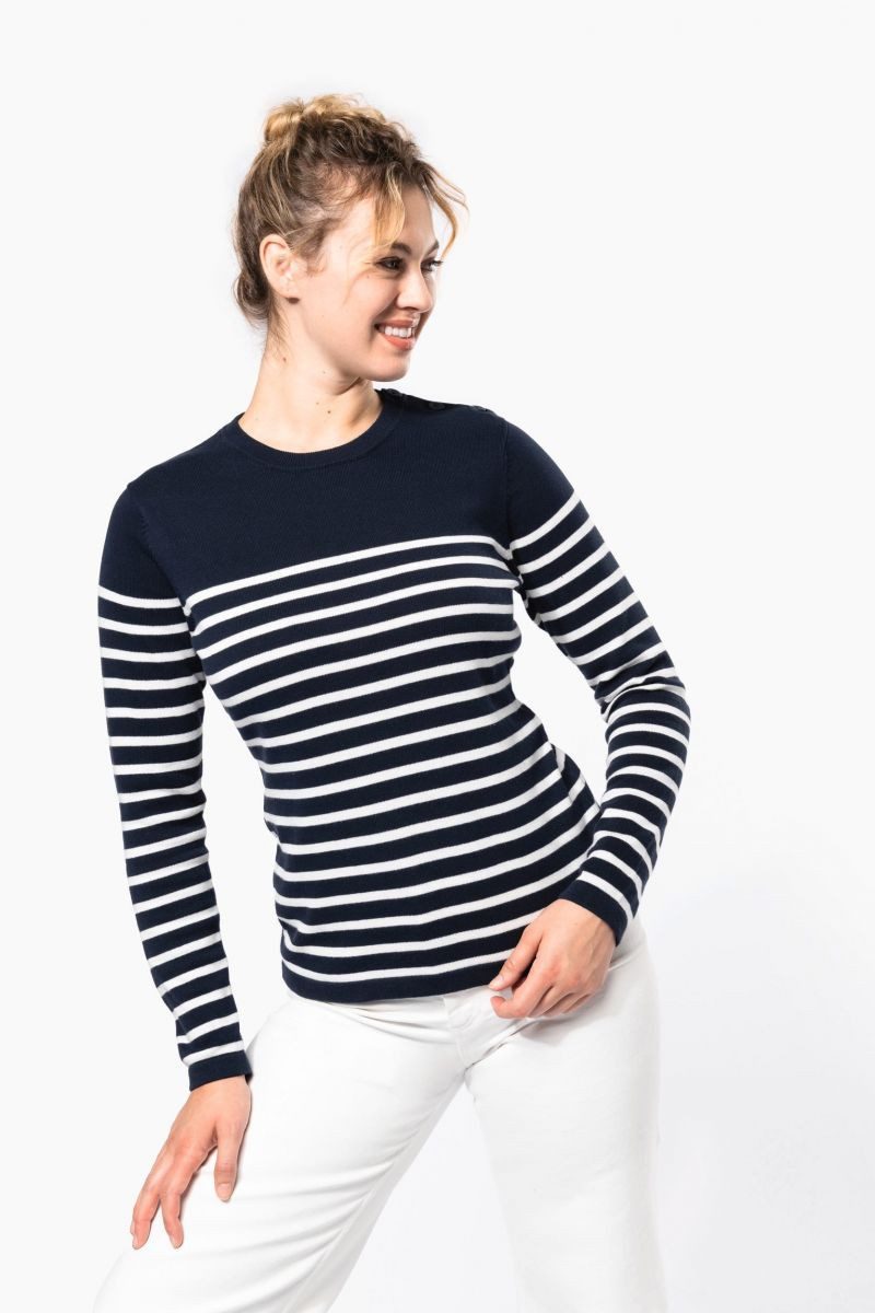 Kariban Sweatshirt Damenpullover im Marine-Stil