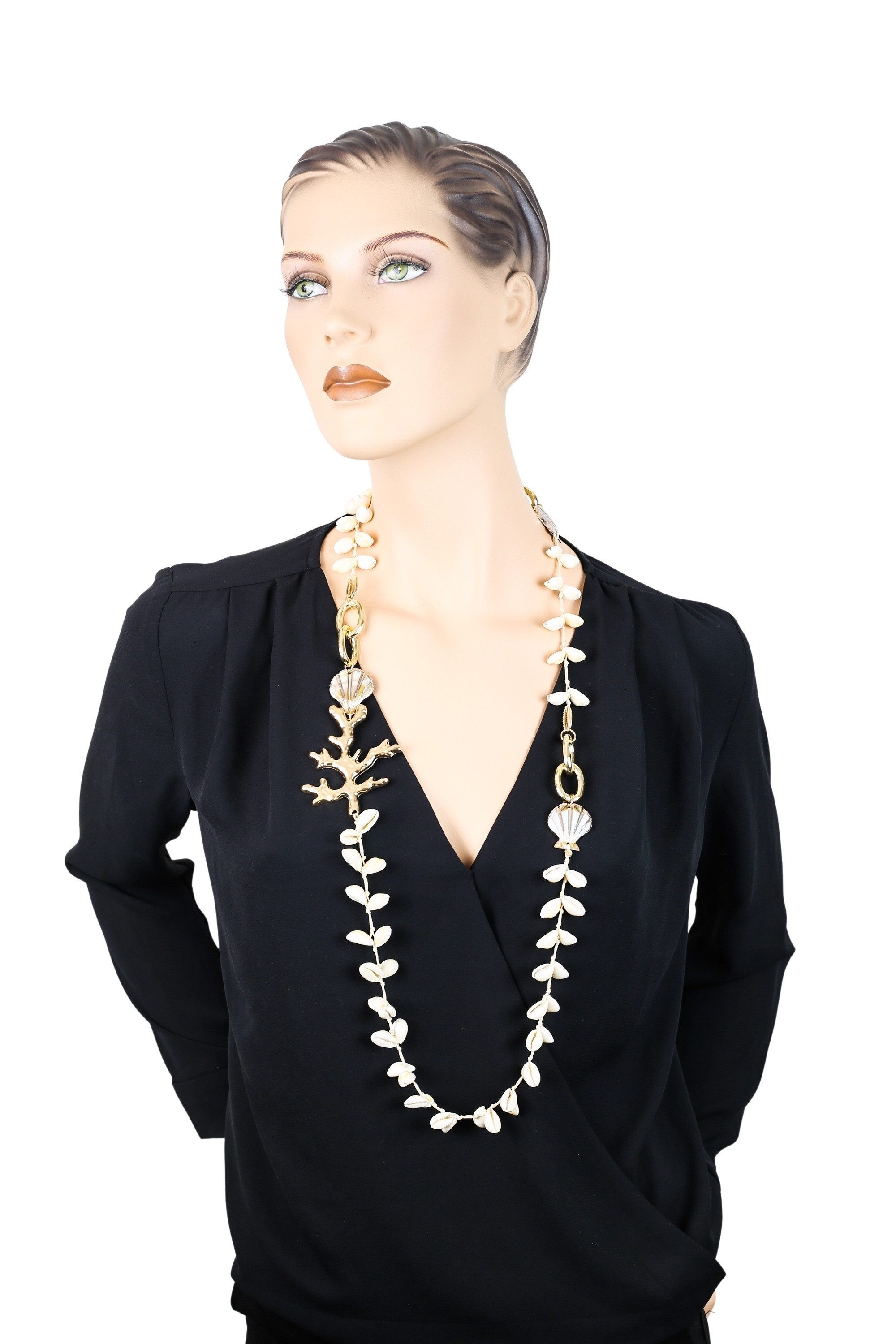 COLLEZIONE ALESSANDRO Lange Kette Ocean Glam, mit Muscheln, Korallen und Goldelementen