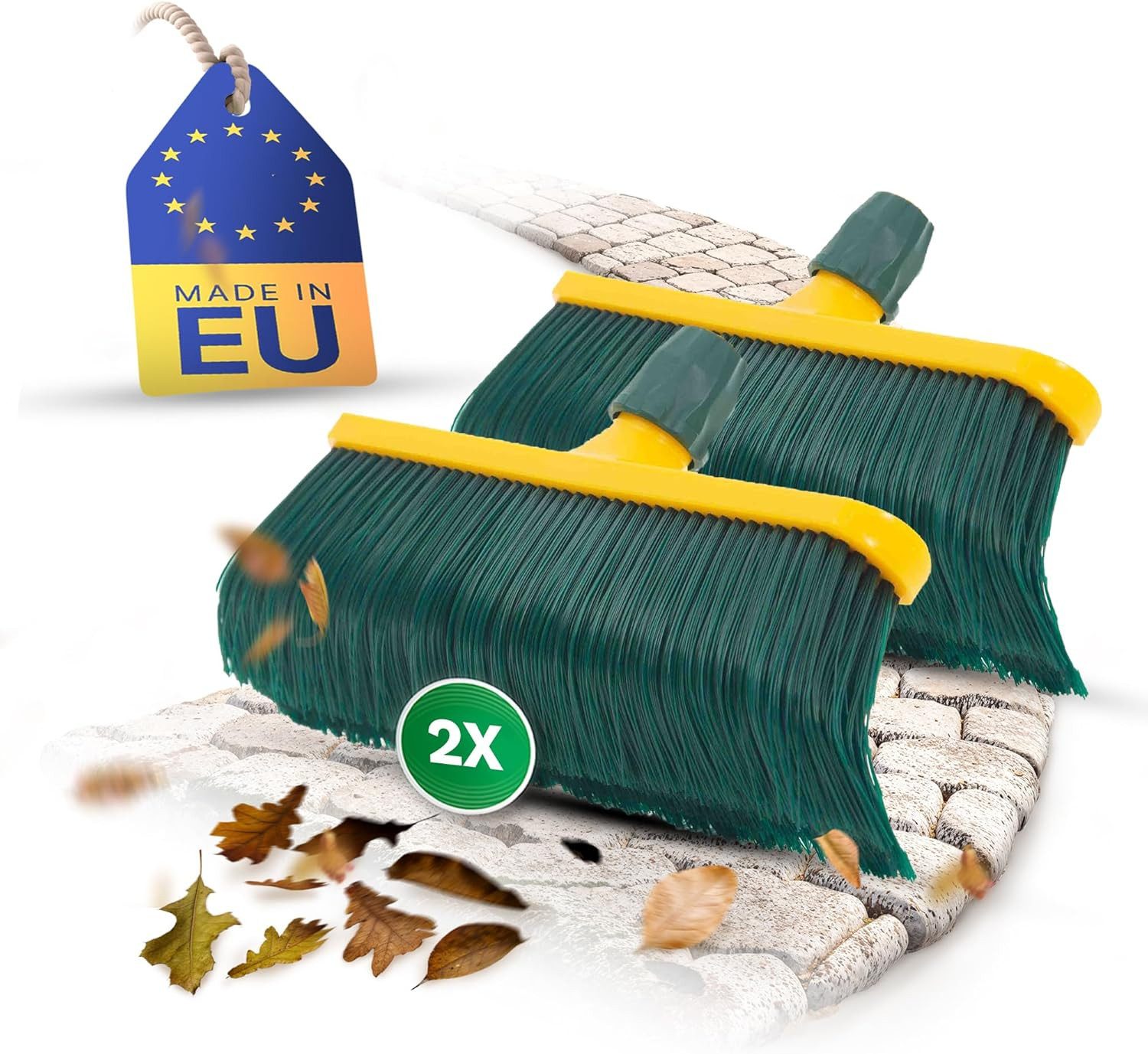 Novaliv Kehrgarnitur 5/250-1/2-0-2xStuck, Besenkopf Krallenbesen Set 30 cm Kunststoff Ersatzbesen Besenersatz Ga