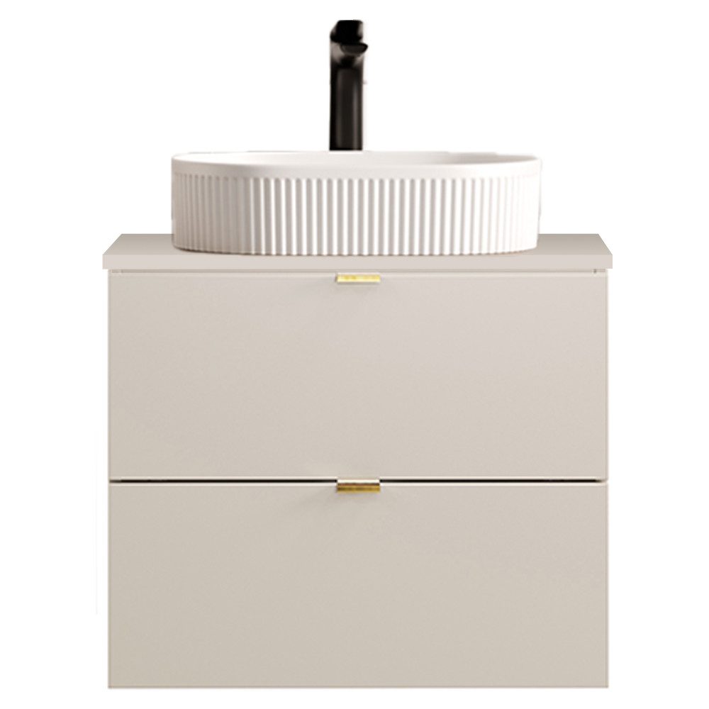 Lomadox Waschtisch DURANGO-56, 60 cm breit, Keramikwaschbecken, kaschmir, 2 günstig online kaufen