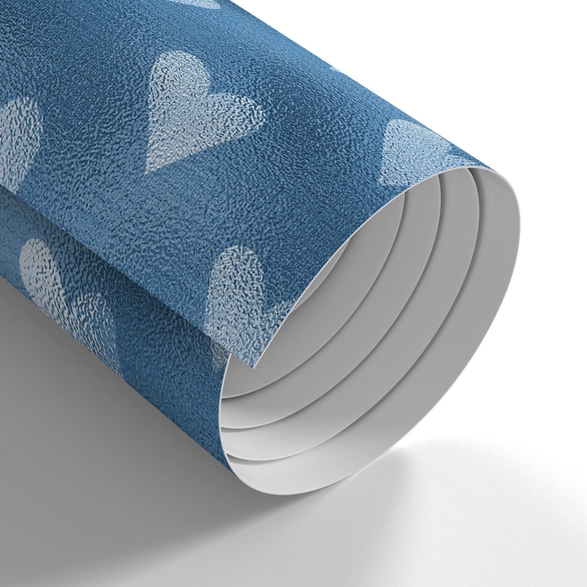 DEQORI Fototapete 'Zarte Silber-Herzen', Rundbogen, matte Leinwandstruktur, bedruckt, (1 St), selbstklebend Wandtattoo Motiv Wandtapete Wand Sticker Bild Tapete