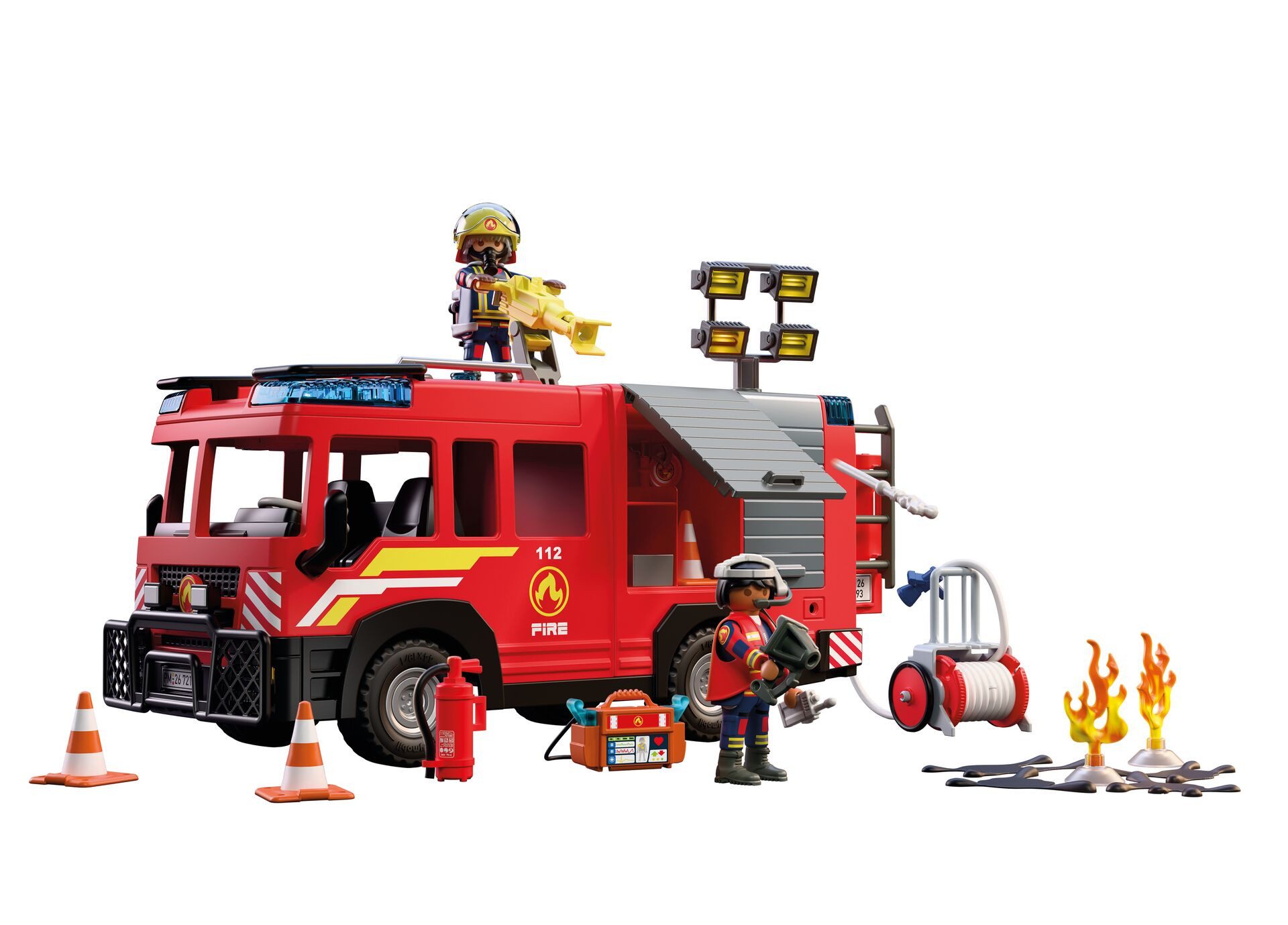 Playmobil® Feuerwehr-Rüstfahrzeug (72193), City Action Konstruktions-Spielset, mit Licht- und Soundeffekten
