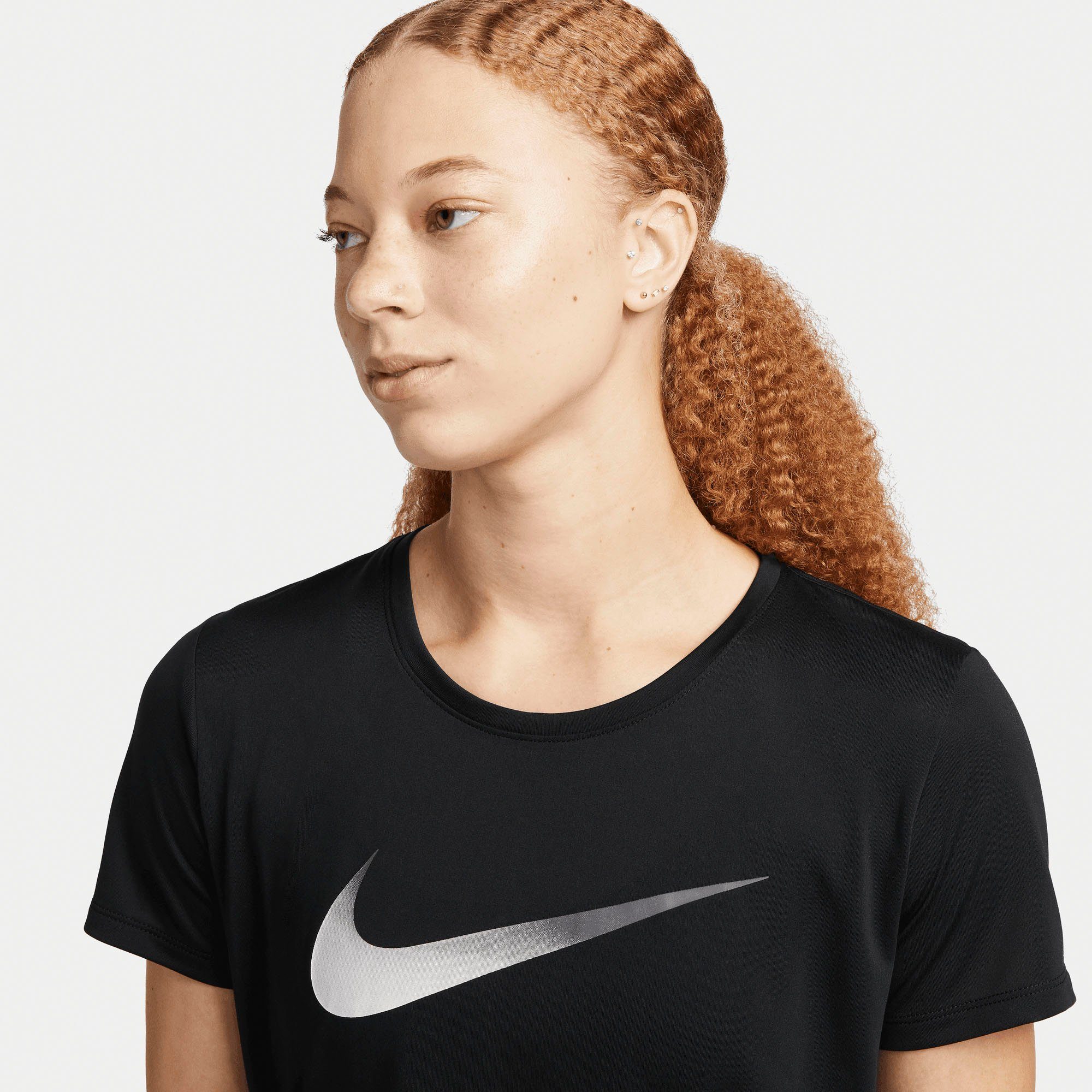 Dri-FIT Women's Nike Laufshirt Short-Sleeved BLACK Swoosh One Top