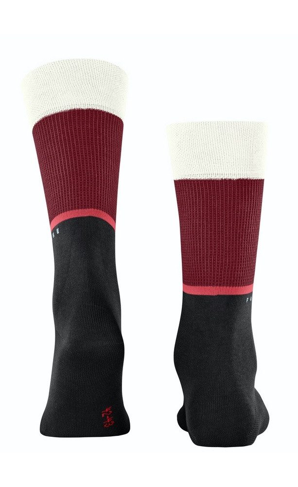 FALKE Socken Tagessocke Crew Unlimited (modisches Design, Bio-Baumwolle) schwarzrot