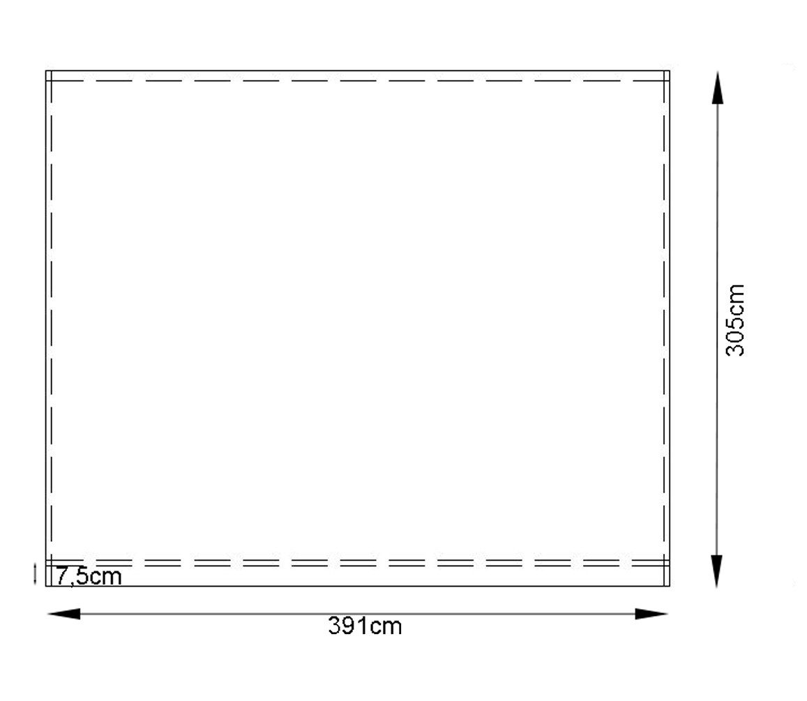 Quick Star Anbaupavillon Ersatzdach Rollpavillon 3x4m Sand, Inklusiv 6mm Kunststoffkeder.