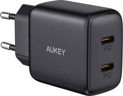 AUKEY PA-R1S USB-C Ladegerät Netzteil Adapter Schnelllade-Gerät (Fast Charge, Power Delivery, 2 Ports)