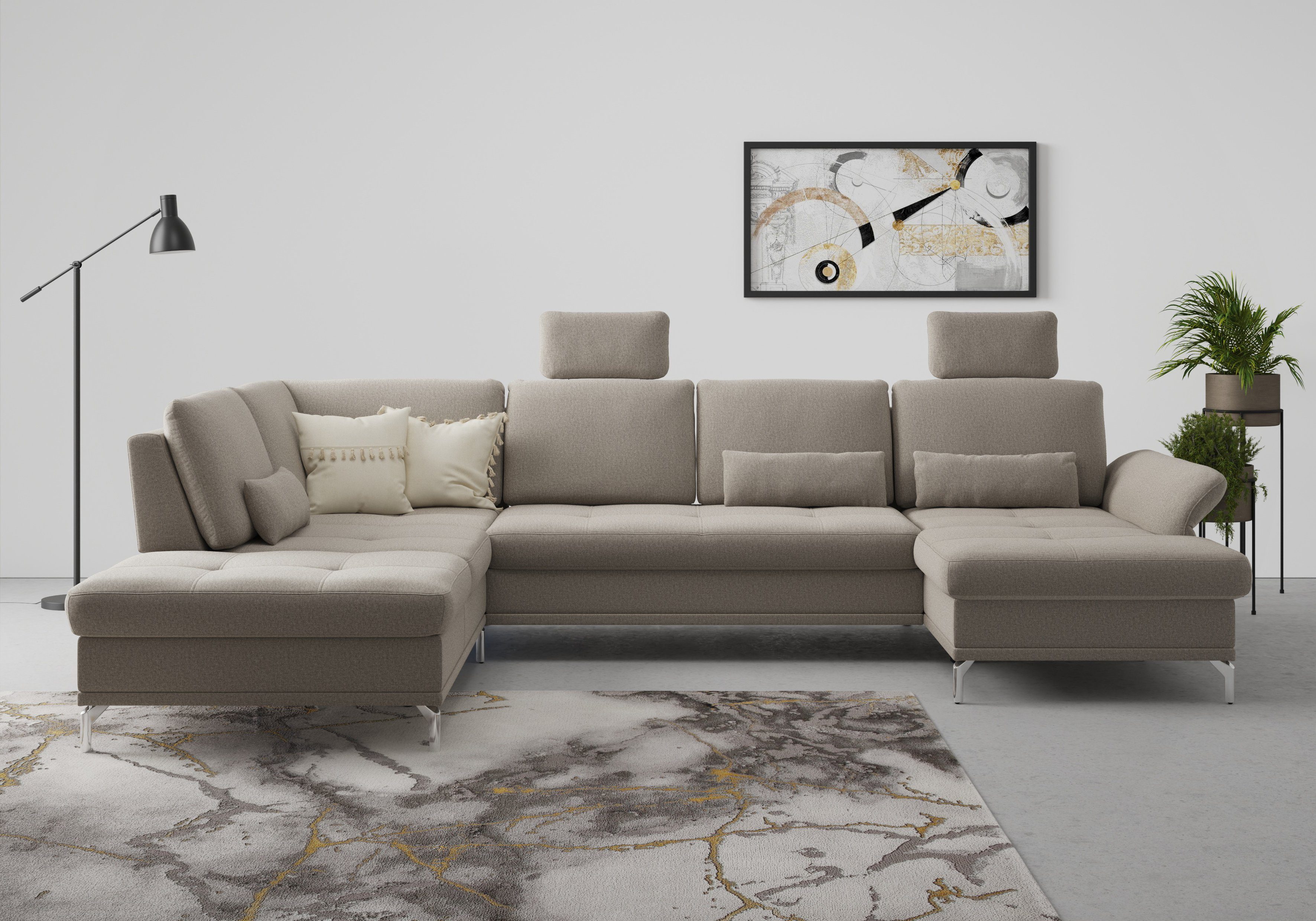 INOSIGN Wohnlandschaft "Palm Beach U-Form" Federkern, mit Sitztiefenverstel günstig online kaufen