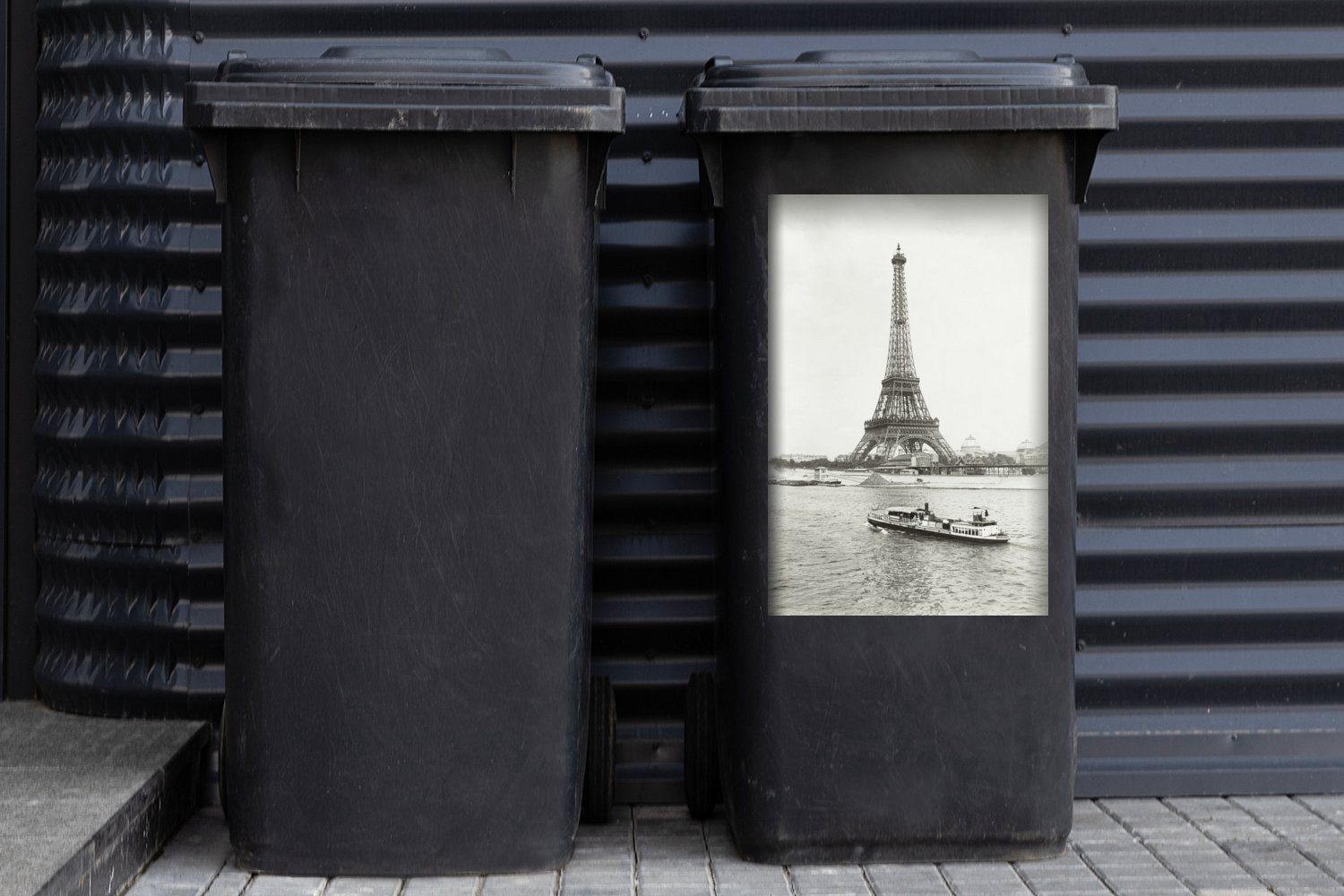 - Eiffelturm Wandsticker Mülleimer-aufkleber, Frankreich MuchoWow (1 Mülltonne, St), Abfalbehälter Seine - Container, Sticker,