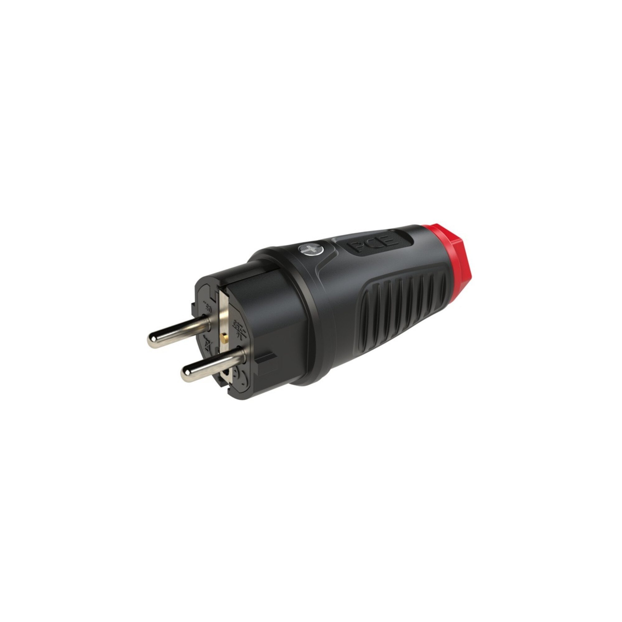 PCE Stromerzeuger Schutzkontaktstecker IP54 Vollgummi+Erdungss. 16A / 250V AC / 3p (2P+E