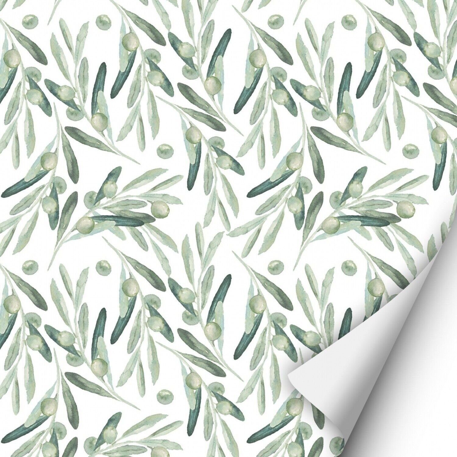 nikima Wandtattoo KF-03 selbstklebende Folie Oliven Zweige – Floral (PVC-Folie), 2 x 0,9 m selbstklebende Folie