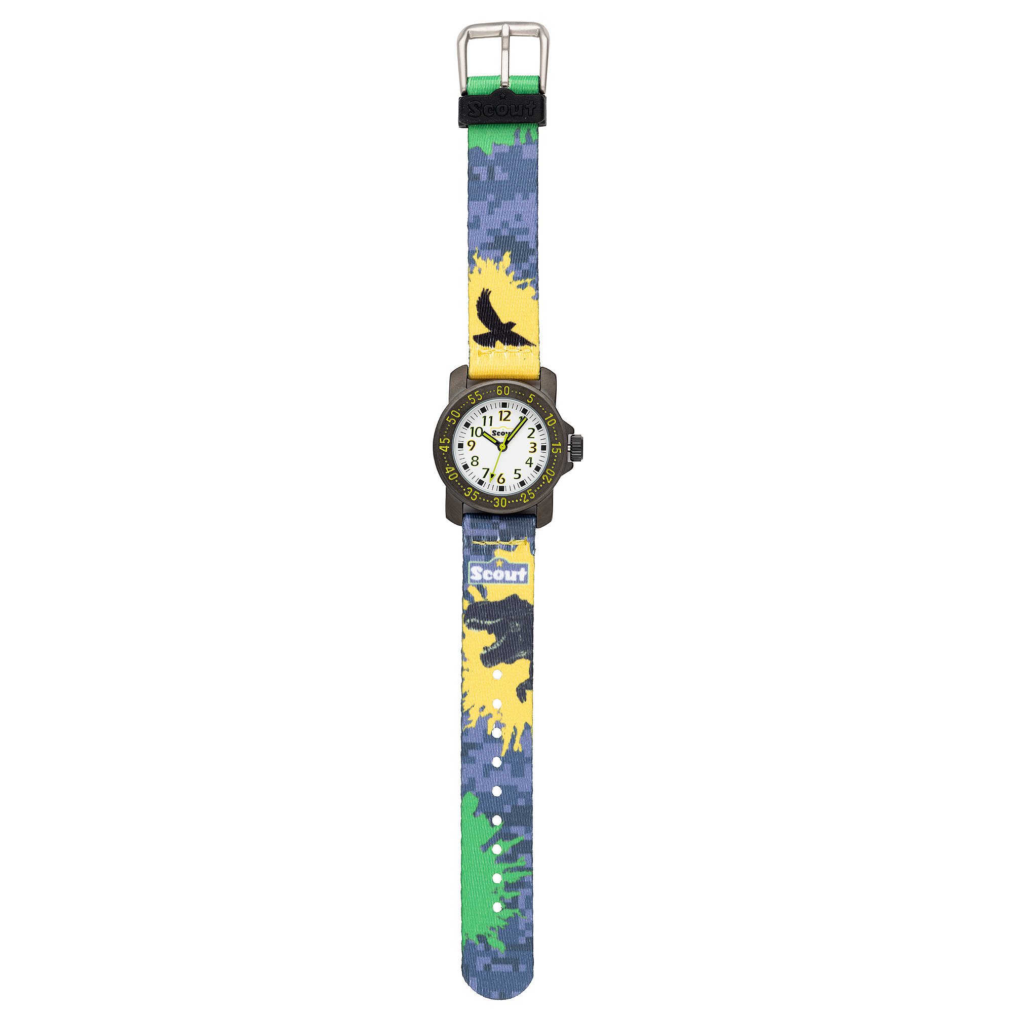 Scout Quarzuhr Action Boys, 280376039, Dinosaurieruhr 164000038, Armbanduhr, Kinderuhr, Lernuhr, Geschenkidee, Schulanfang, Jungen,Dino