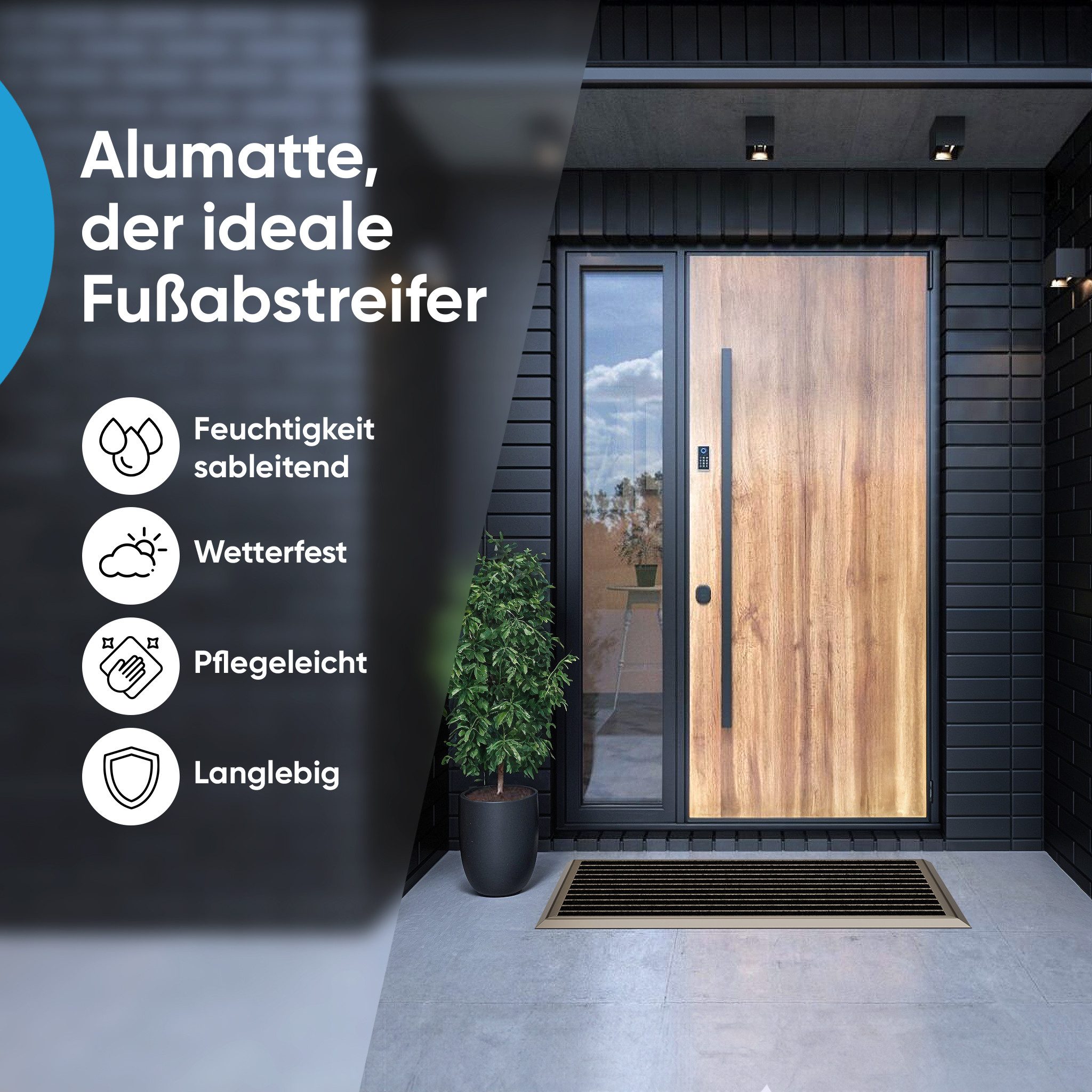 WEST & EAST Fußmatte Aluminum Fußabtreter außen, Schmutzfangmatte Außenbere günstig online kaufen