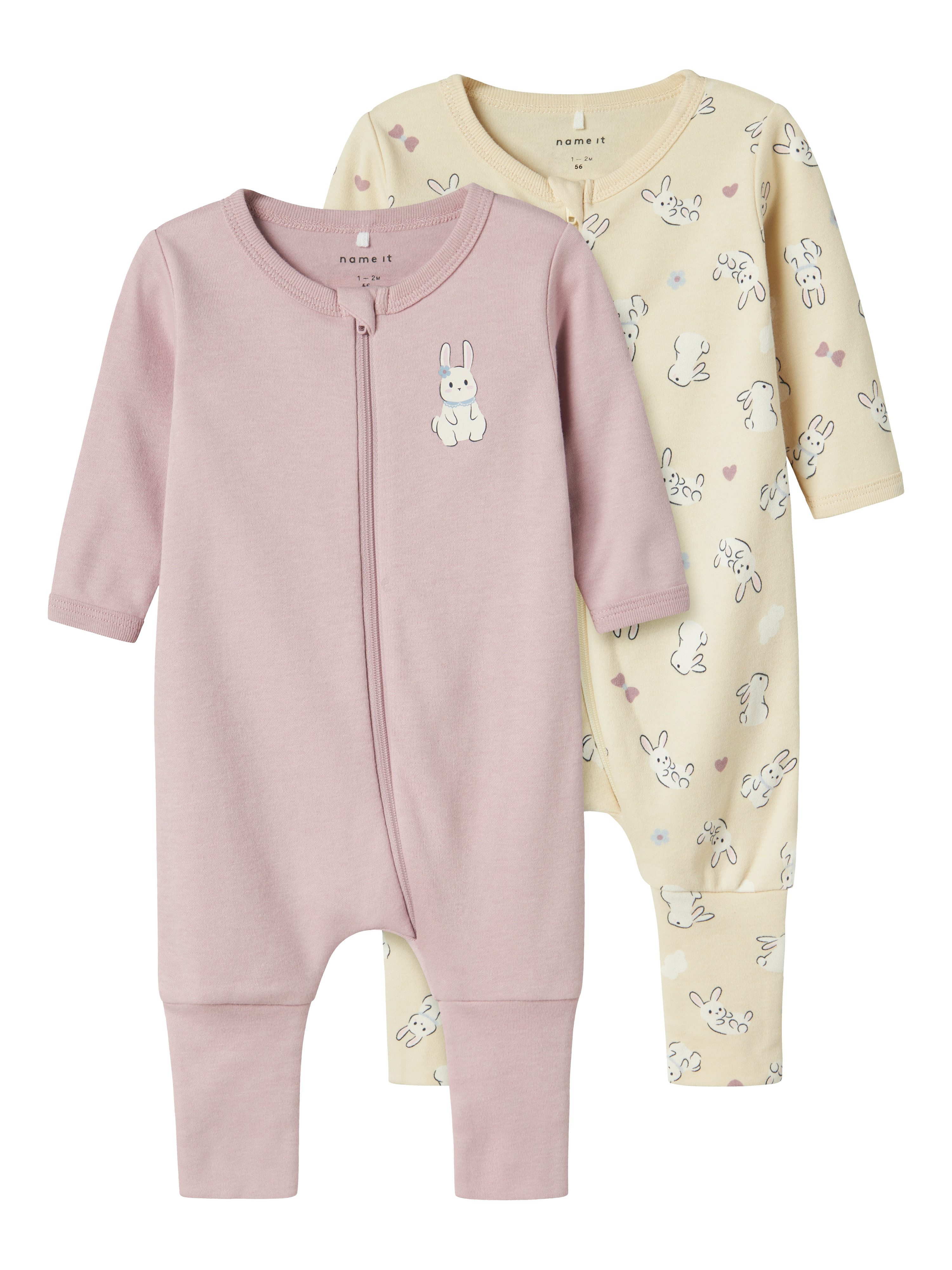 Pyjama NBFNIGHTSUIT 2P ZIP FF SAND RABBIT NOOS