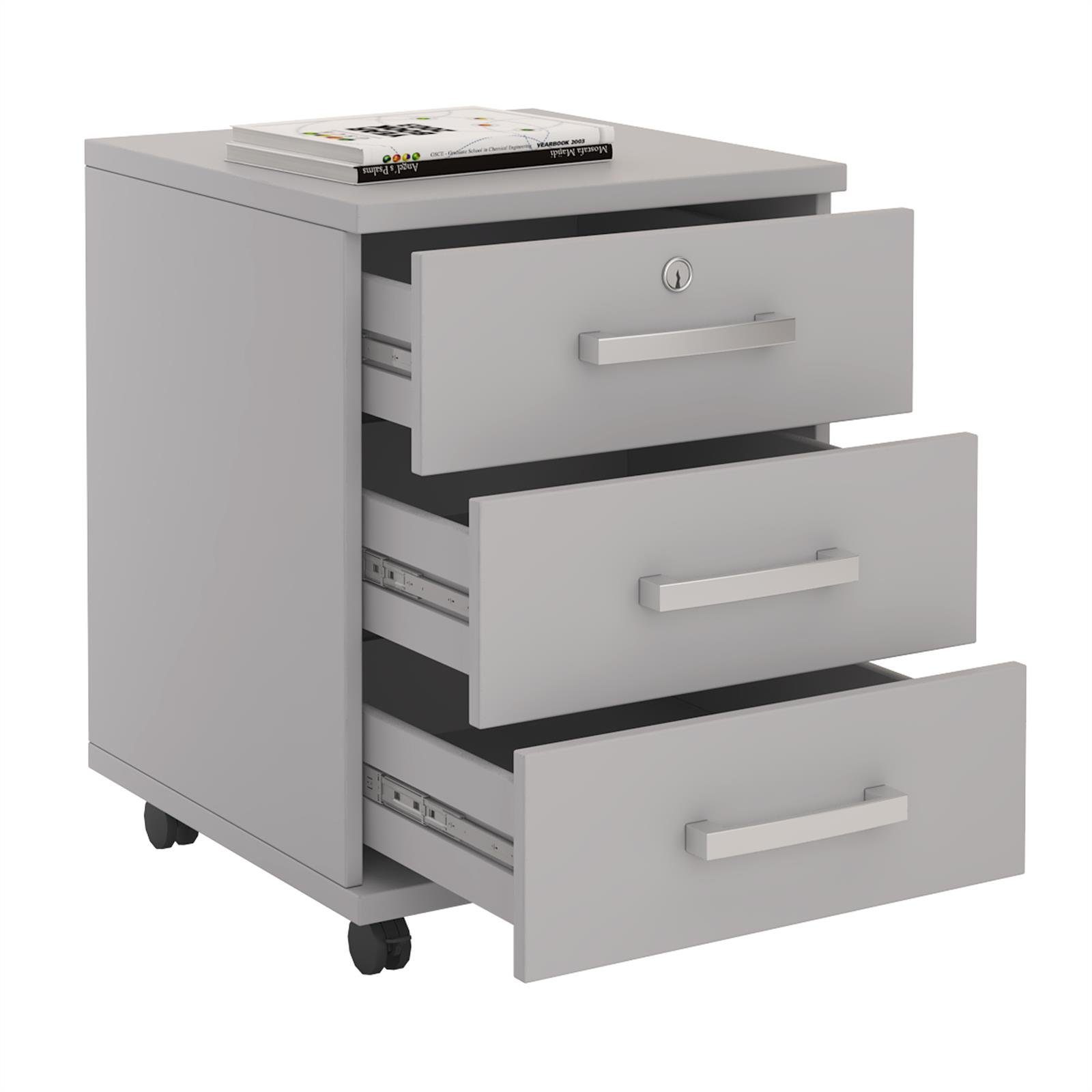 CARO-Möbel Rollcontainer VANCOUVER, Rollcontainer Bürocontainer Schubladens günstig online kaufen