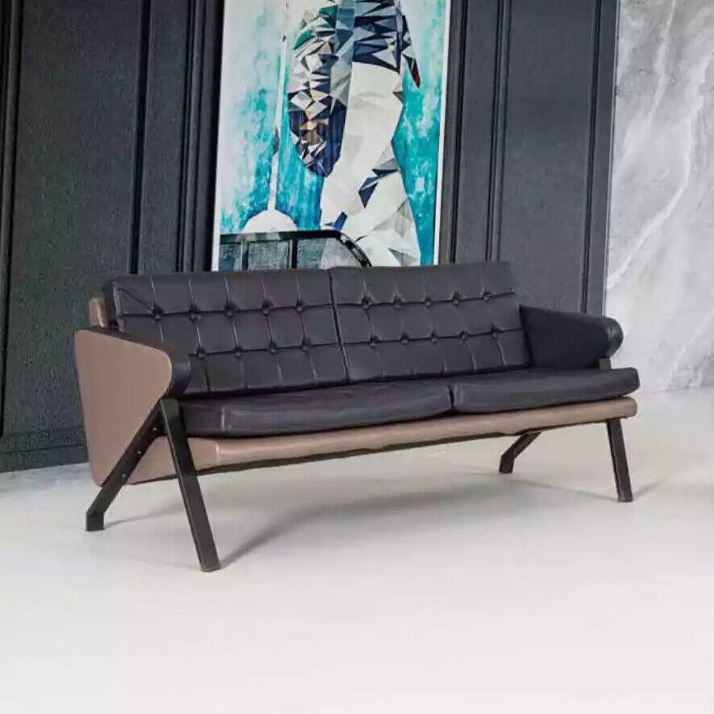 Dunkelgrauer Sofa Dreisitzer Couch Sofa Polstermöbel, Made in Designer Europe JVmoebel