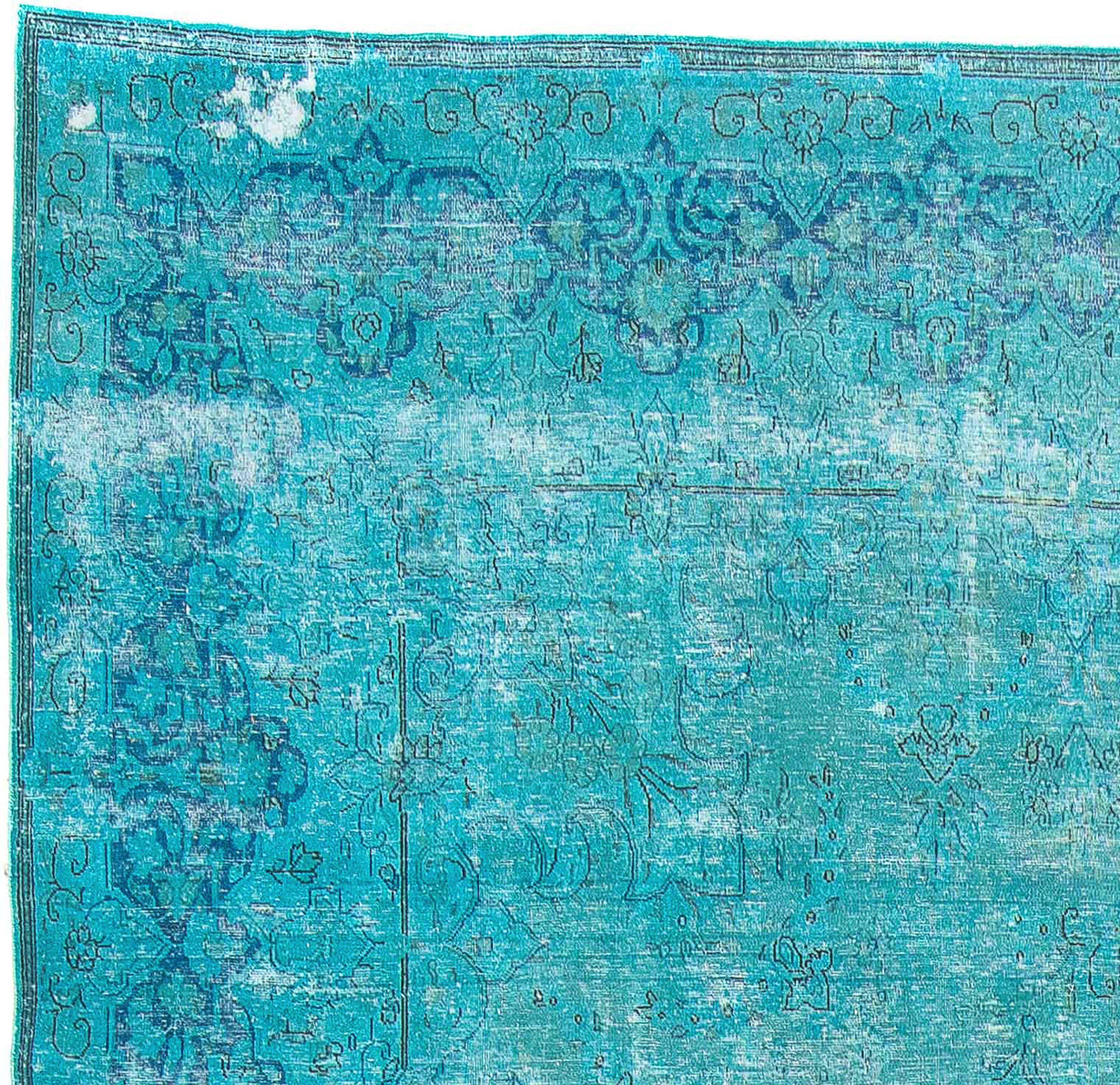 295 - Einzelstück cm 7 mm, Zertifikat morgenland, Höhe: mit Handgeknüpft, blau, Teppich - Wohnzimmer, 395 Vintage x rechteckig,