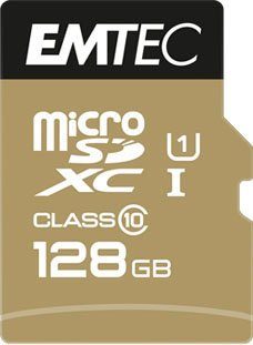 EMTEC microSD UHS-I U1 EliteGold Speicherkarte (128 GB, Class 10, 85 MB/s Lesegeschwindigkeit)