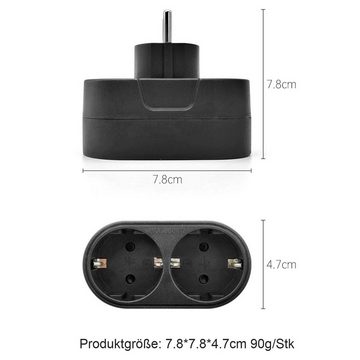 MAGICSHE Steckdose 2 Stück Steckdosenadapter, Doppelstecker 2 in 1, 2-St.