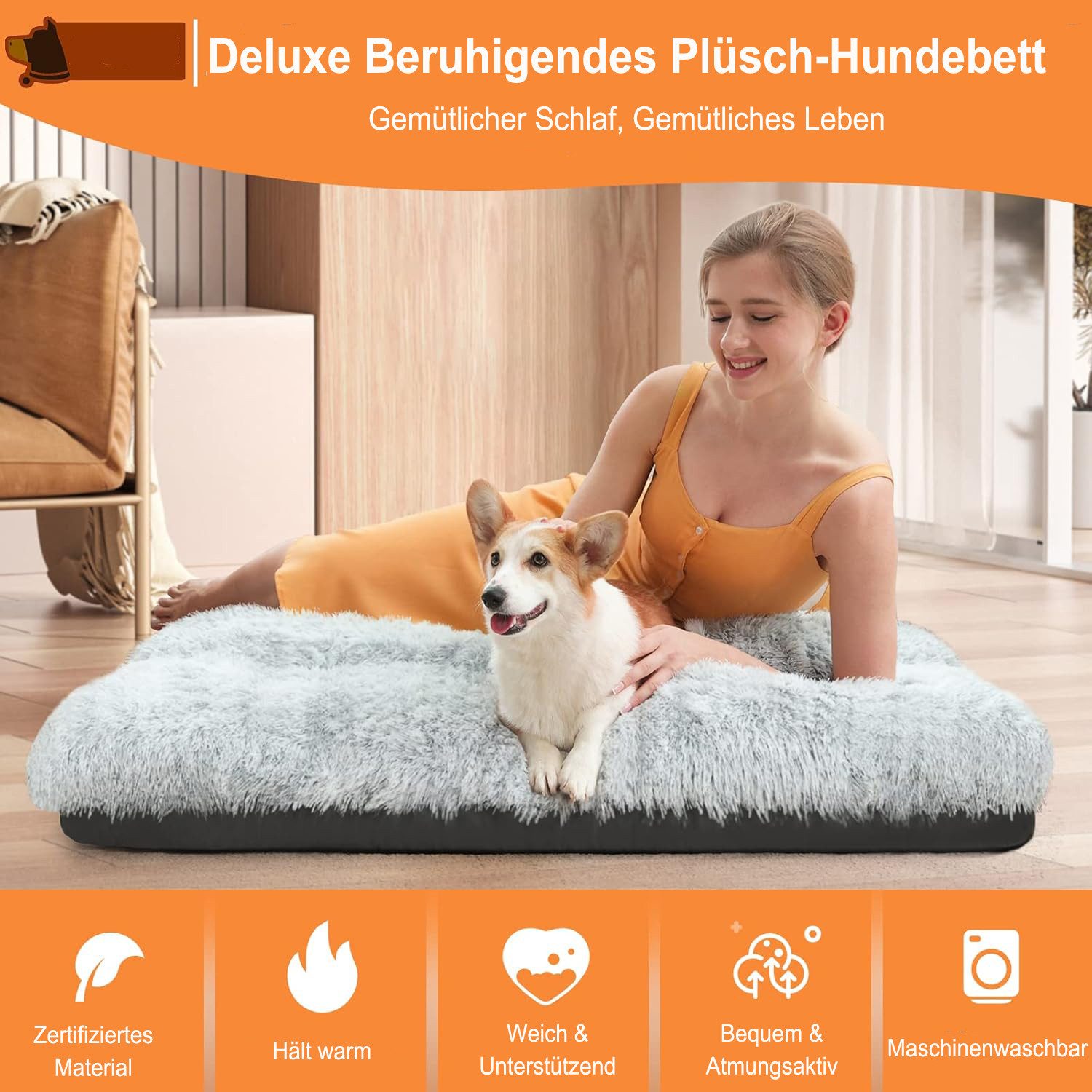 Fuleadture Hundematte Hundebett, geeignet für mittelgroße günstig online kaufen