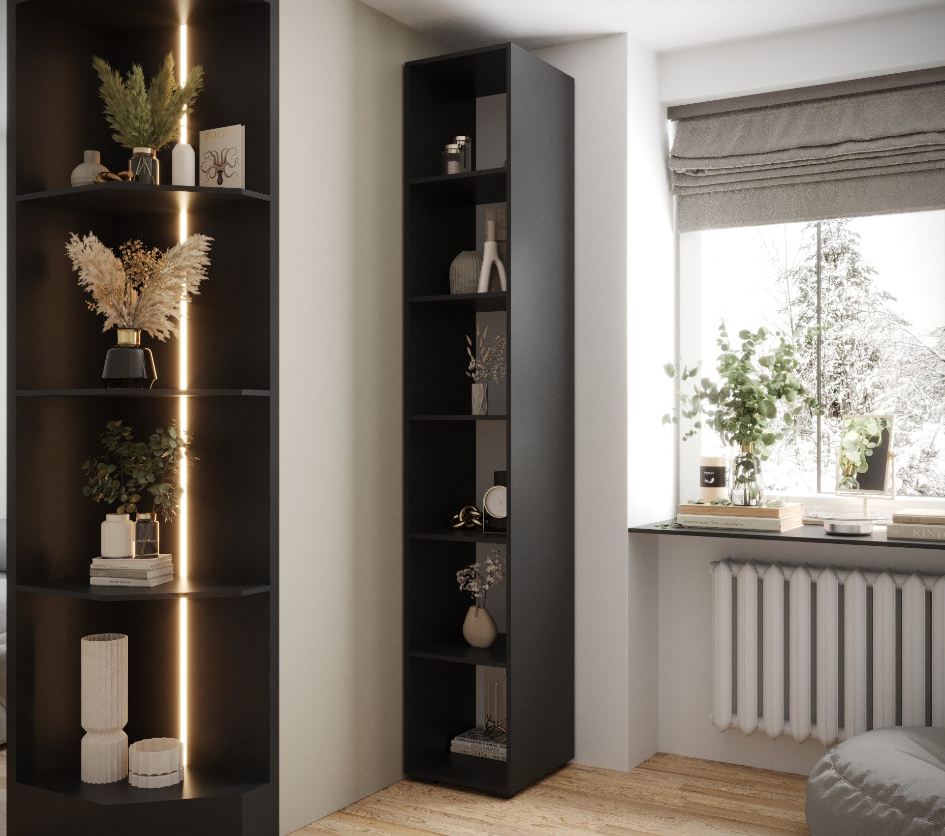 ABIKS MÖBEL Bücherregal Inova 1 Bibliothek Regal Säule, Aufbewahrungsmöbel günstig online kaufen