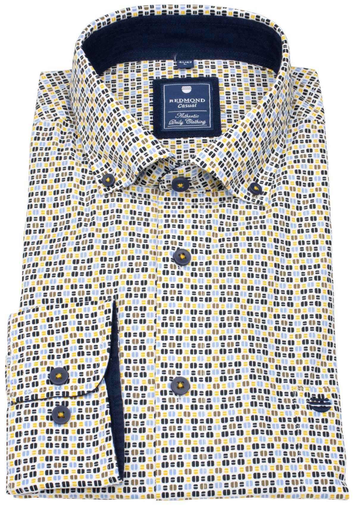 Redmond Langarmhemd Button-Down-Kragen günstig online kaufen