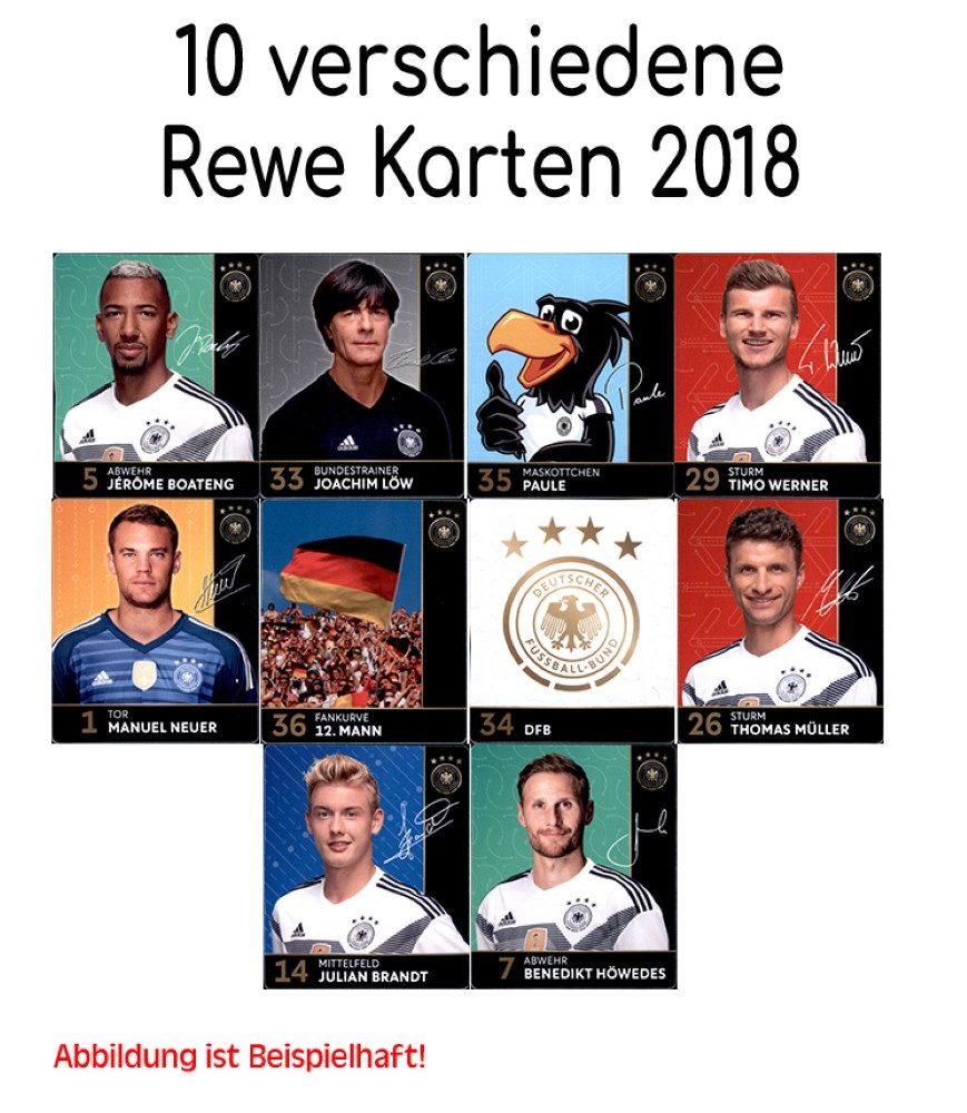 REWE Sammelkarte WM 2018 REWE Sammelkarten - 10 verschiedene Karten