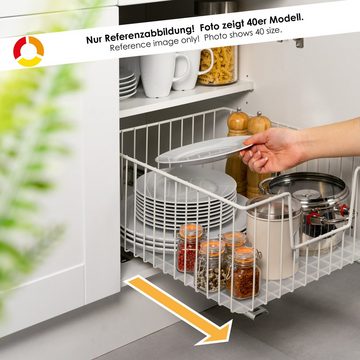 bremermann Schubkasteneinsatz Schrank-Korbauszug 30 cm Breite, Küchenschublade, Einlegeboden, weiß