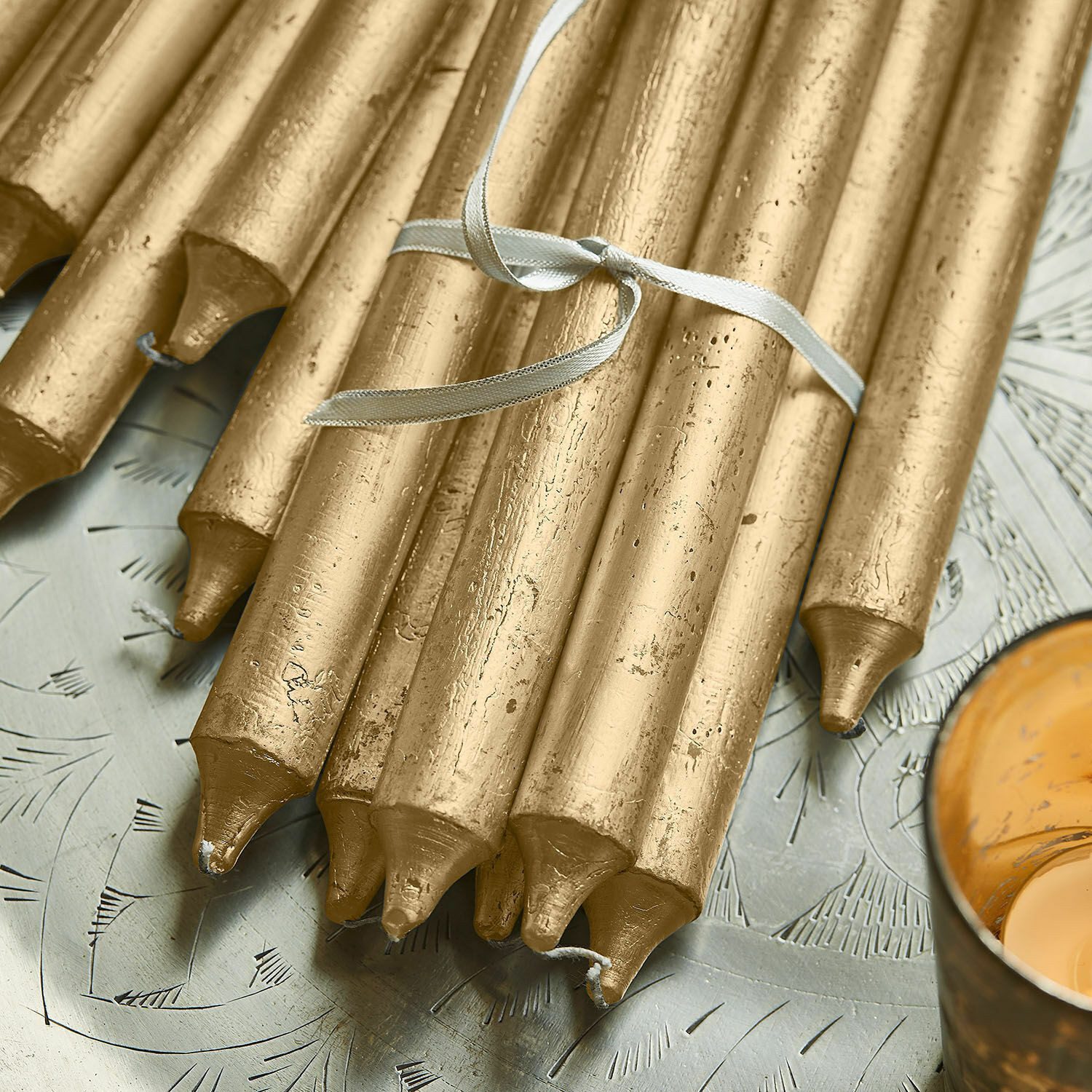 Mirabeau Stumpenkerze Kerze 20er Set Lysarion gold (20er Set, 20er Set), none