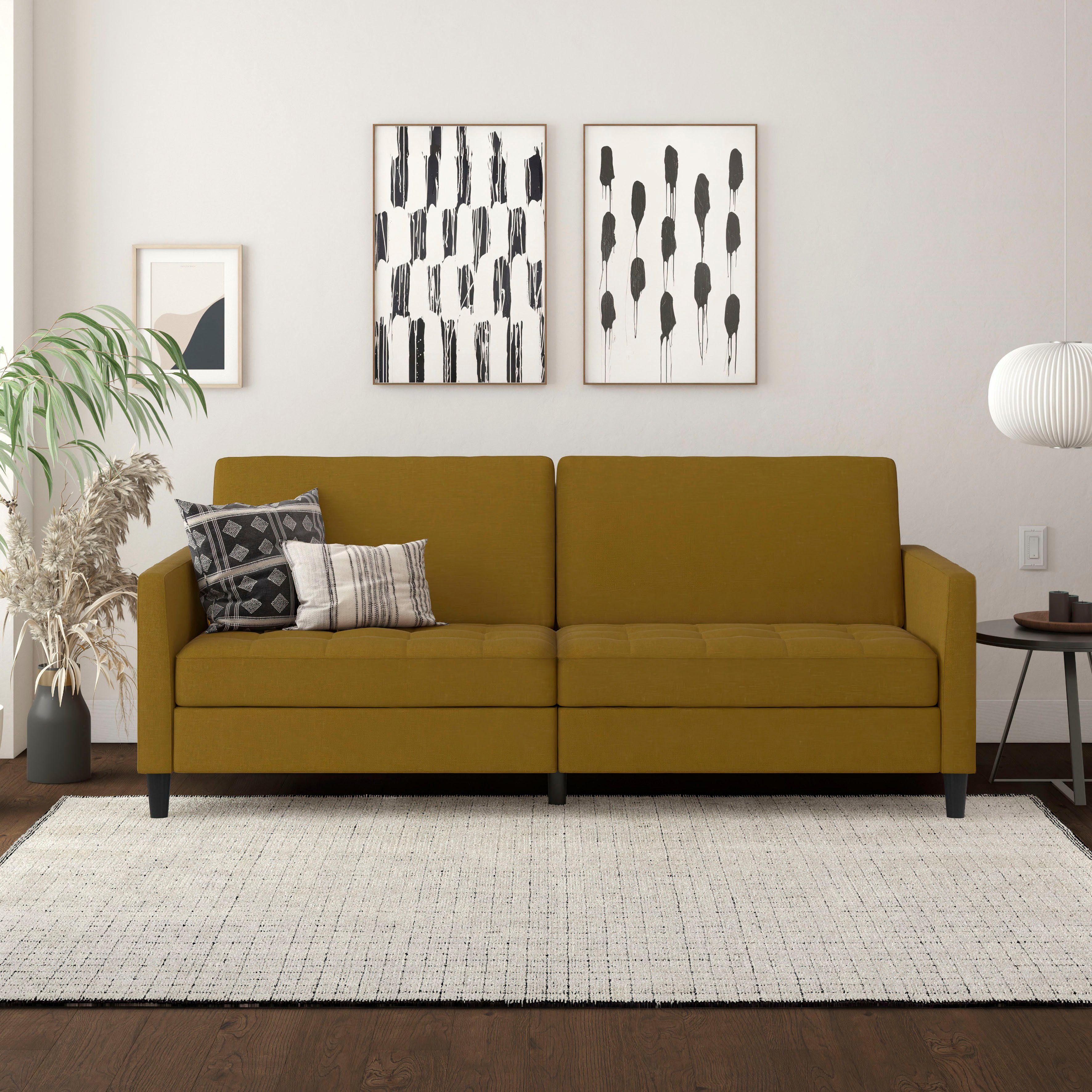 und Bett-Funktion Dorel Rückenlehne Sofa verstellbarer 3-Sitzer mit Presley, Home