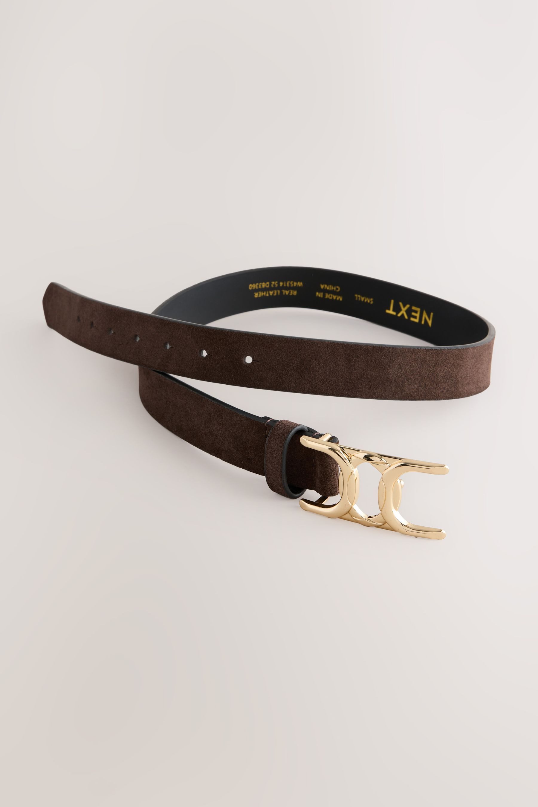 Next Ledergürtel Regular Fit Gürtel aus Veloursleder mit Schnalle (1-St) günstig online kaufen