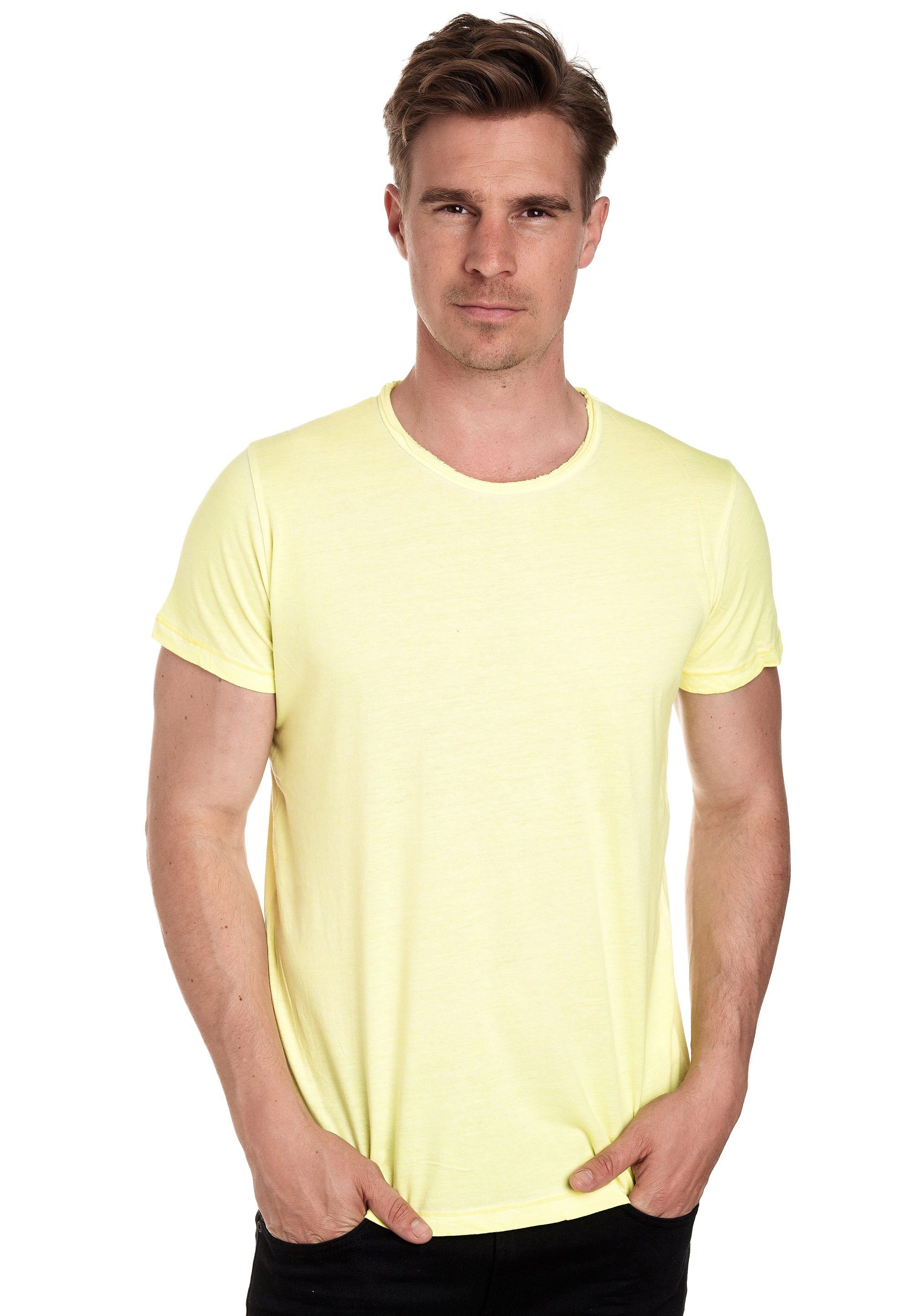Rusty Neal T-Shirt in angesagter Vintage-Optik gelb