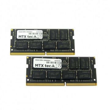 MTXtec 32GB Kit 2x16GB SODIMM DDR4 PC4-21300 2666MHz 260pin Laptop-Arbeitsspeicher