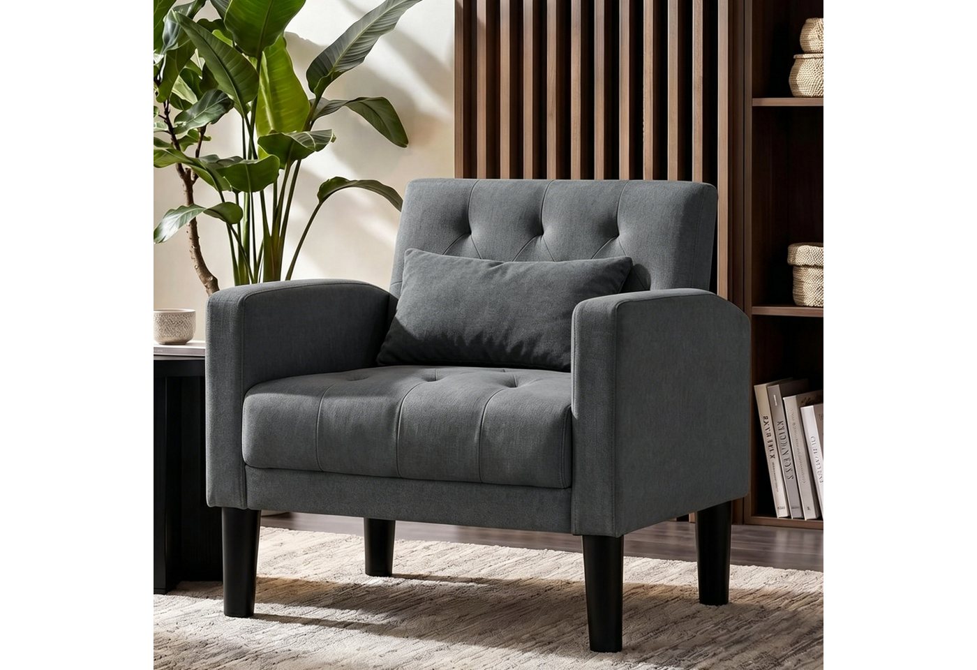 GRAVFORCE Ohrensessel Polstersessel Modern Loungesessel Wohnzimmer (1-St), Stoff bis 136 kg