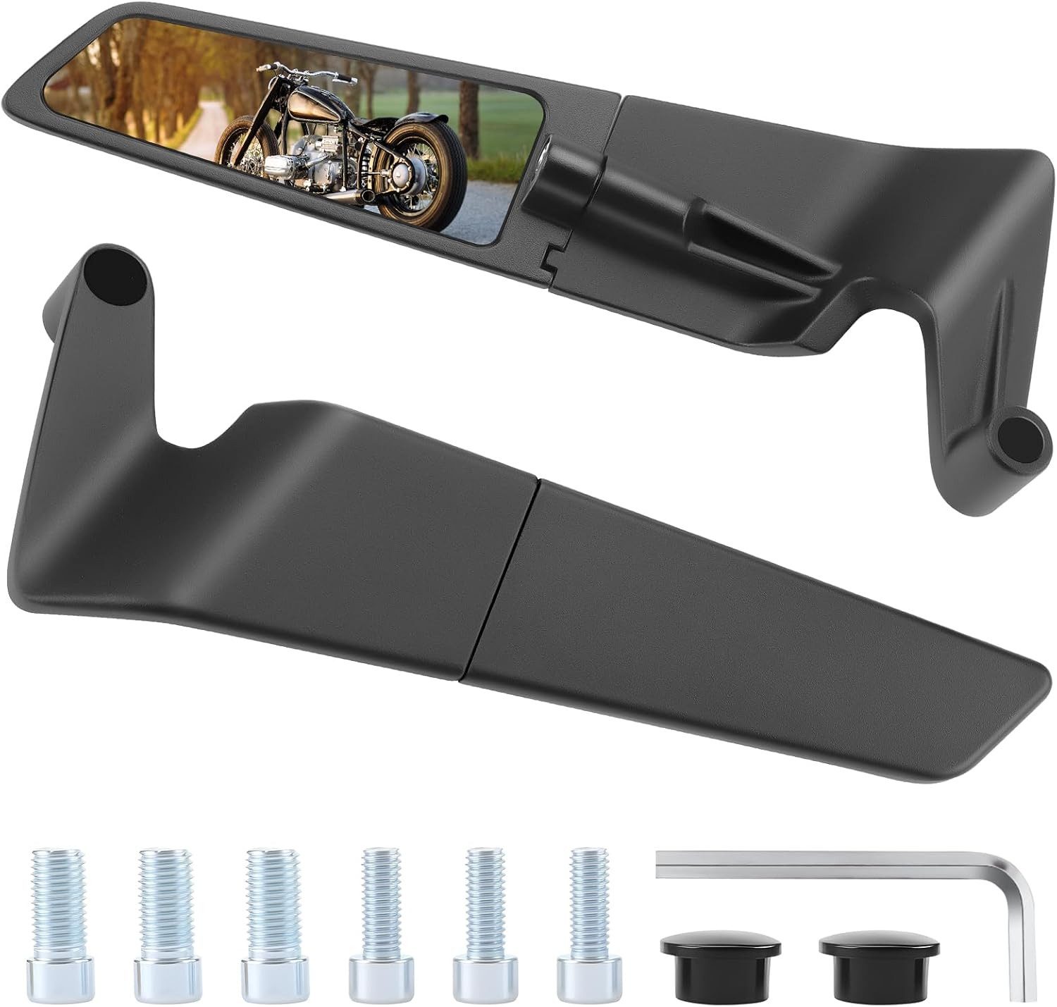 wohnTRAUM24 Motorradspiegel Motorrad Rückspiegel Seitenspiegel Set, Universal Lenkerendenspiegel, für Moto 360°Drehbar Motorrad-Ultraweitwinkel-Rückspiegel