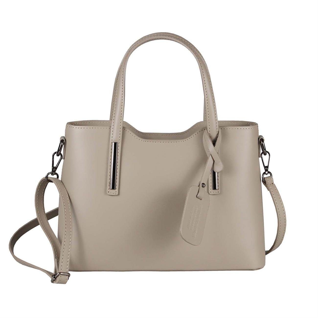 ITALYSHOP24 Schultertasche Made in Italy Damen echt Leder Henkeltasche Shopper Lederhandtasche, Italienische Umhängetasche Cross Over Body Hobo Bag, Premium Qualität