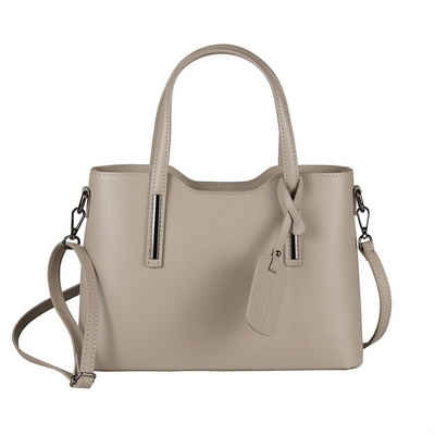 ITALYSHOP24 Schultertasche Made in Italy Damen Leder Handtasche, als CrossOver, Umhängetasche, Shopper tragbar