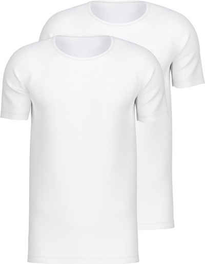 CALIDA T-Shirt Natural Benefit (2er Pack) mit Rundhals-Ausschnitt, perfekte Passform