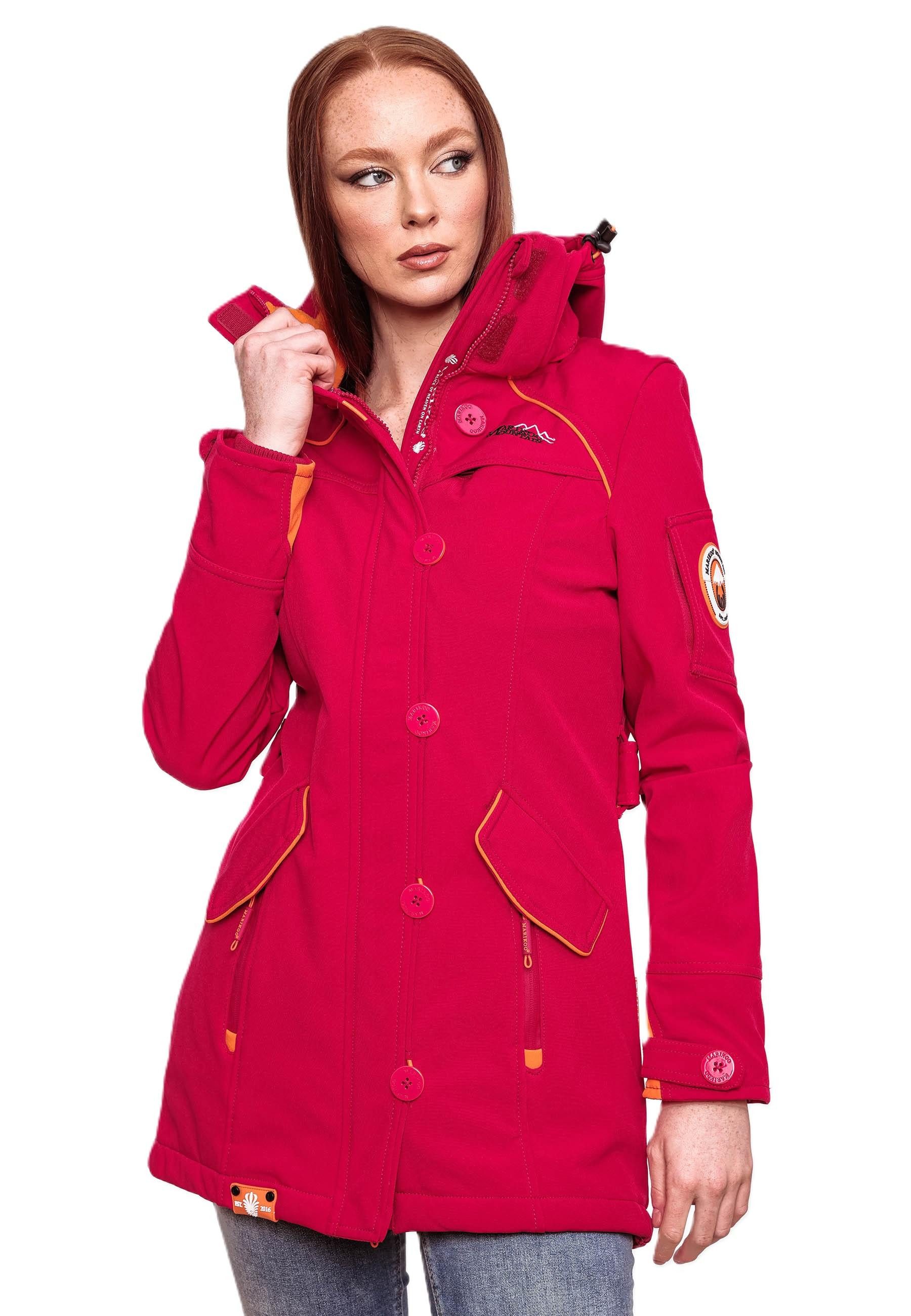 Marikoo Softshelljacke mit Kapuze – Outdoorjacke wind- und wasserabweisend Softshelljacke mit Fleecefutter und abnehmbarer Kapuze