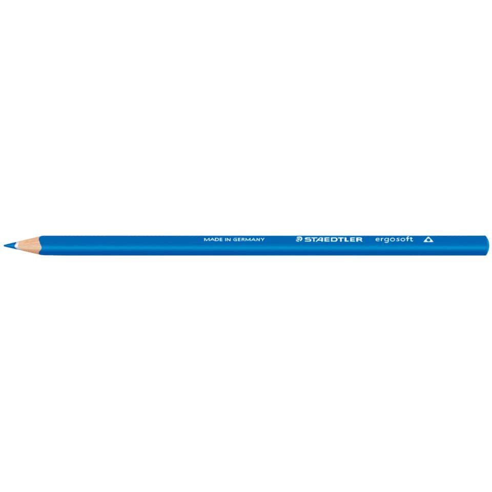STAEDTLER Bleistift soft® blau 157-3, 175mm bruchfest Lackierung Wasserbasis Buntstift ergo auf Farbstift