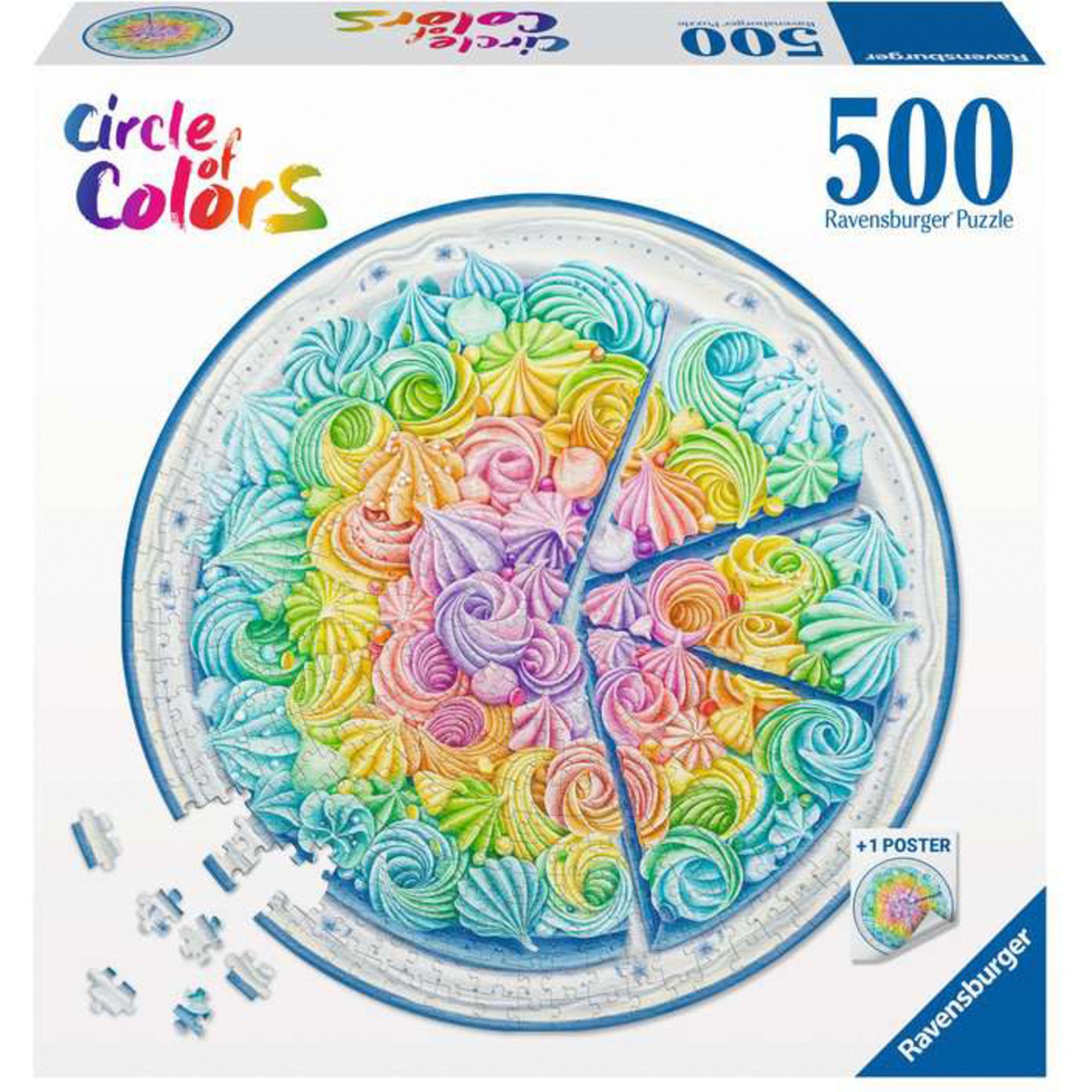 Ravensburger Puzzle Ravensburger Puzzle Circle of Colors Rainbow Cake, 500 Puzzleteile