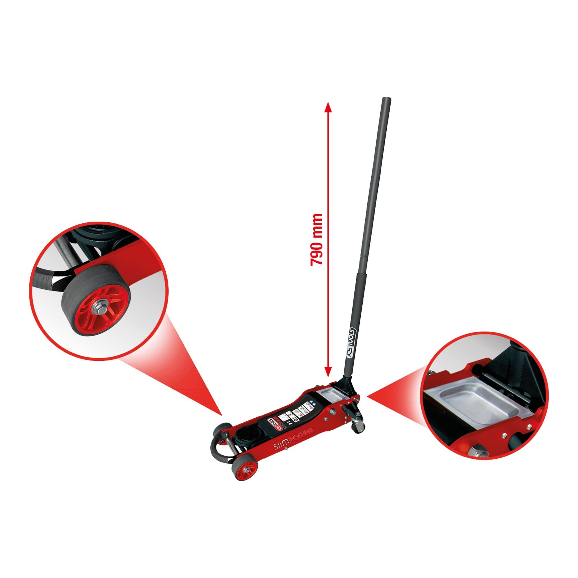 KS Tools Wagenheber KS Tools SlimPOWER Hydraulischer Alu-Wagenheber 2 t